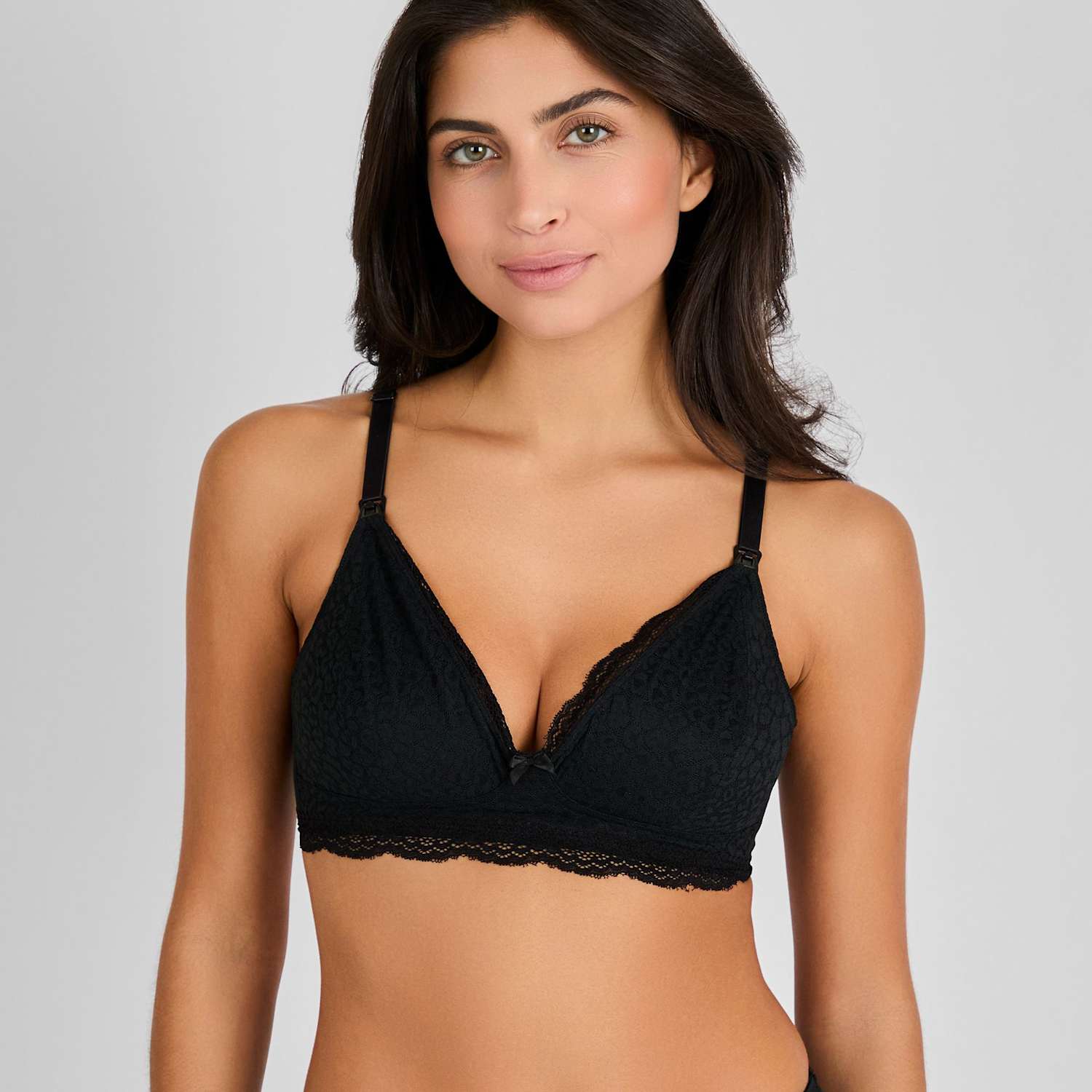 Jojo Maman Bébé Women's 2 Pack Lace Non Wired Maternity Nursing Bras - Small - Black - Available at M&S