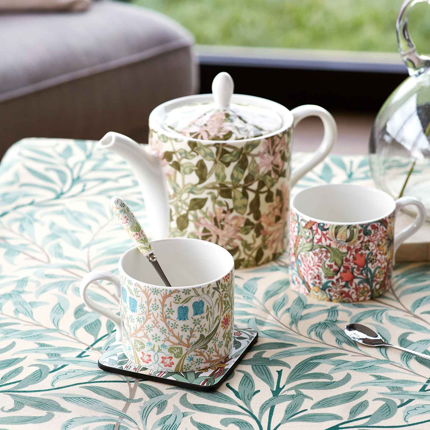 Morris & Co Patterned Teapot & Mug Set - Multi - Available at M&S