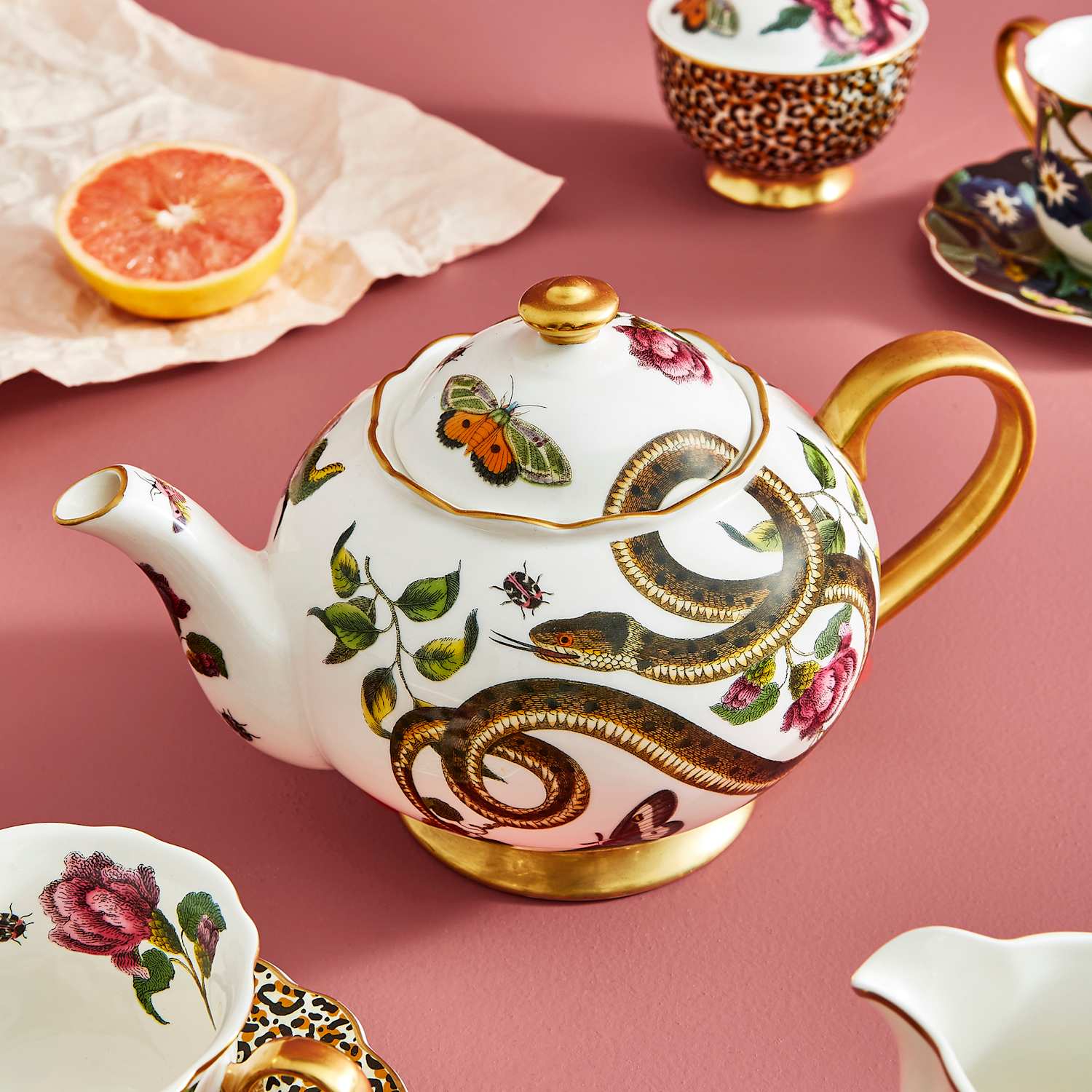 Spode Creatures of Curiosity Snake Teapot - Multi - Available at M&S