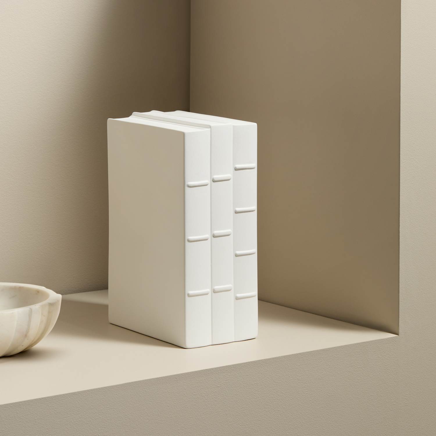 M&S X Kelly Hoppen Ceramic Books Ornament - White