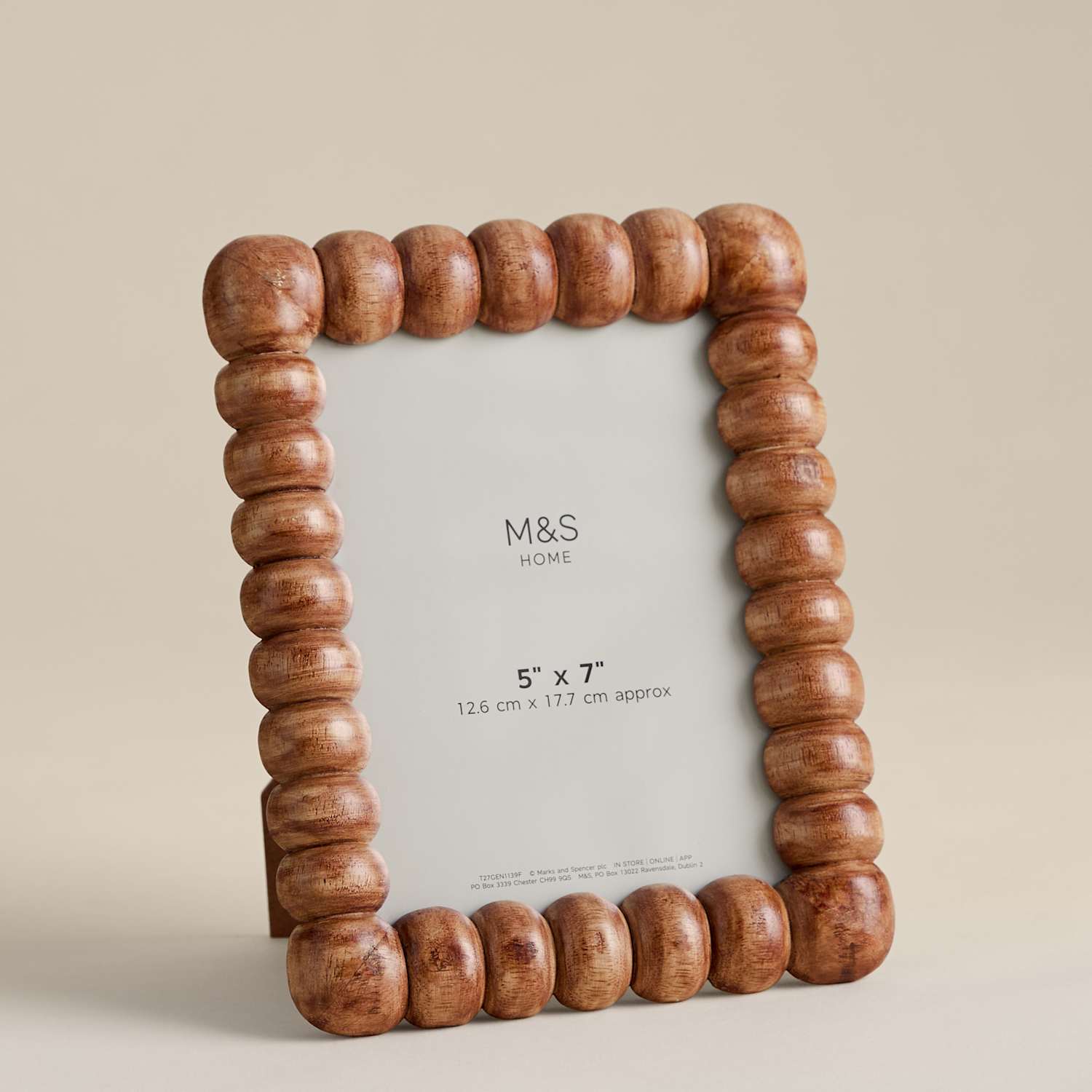 M&S Bobbin Photo Frame 5x7 inch - Light Natural