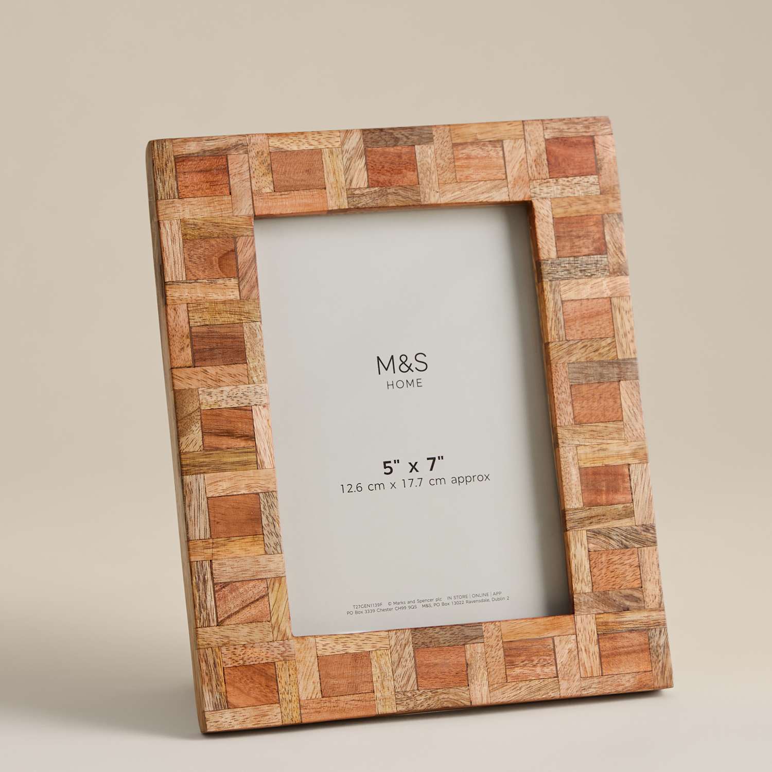 M&S Marquetry Photo Frame 5x7 inch - Light Natural