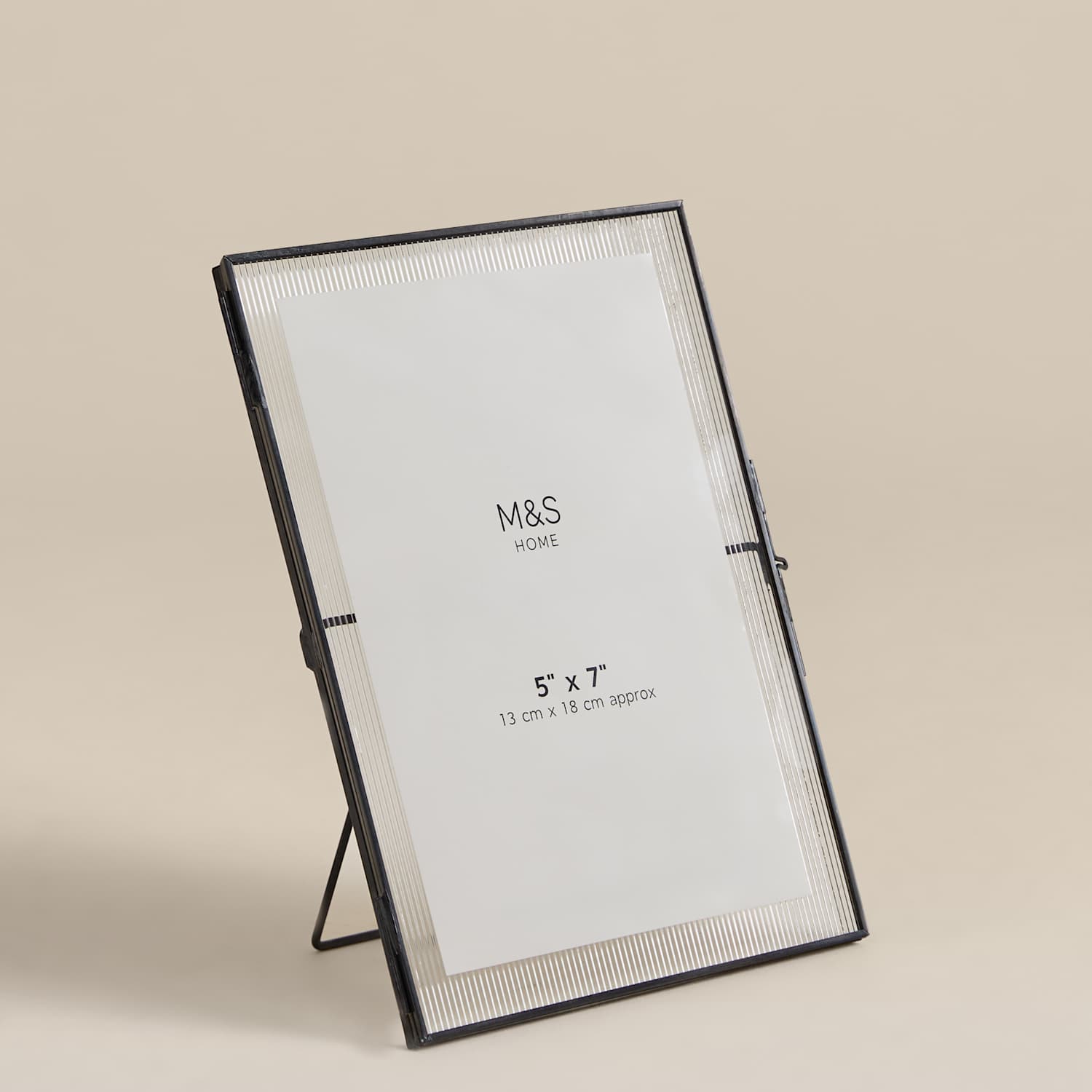 M&S Ribbed Glass Photo Frame 4x6 inch - Gunmetal