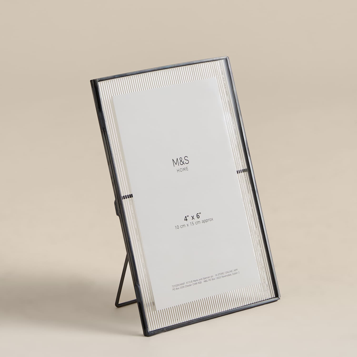 M&S Ribbed Glass Photo Frame 5x7 inch - Gunmetal