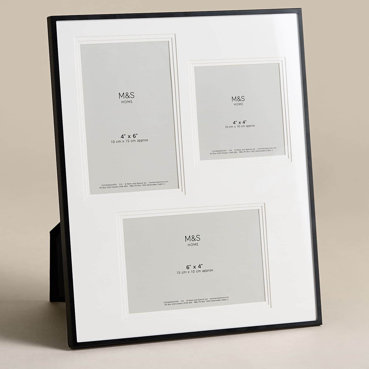 M&S Layered Multi Mount Photo Frame 5x7 inch - Black