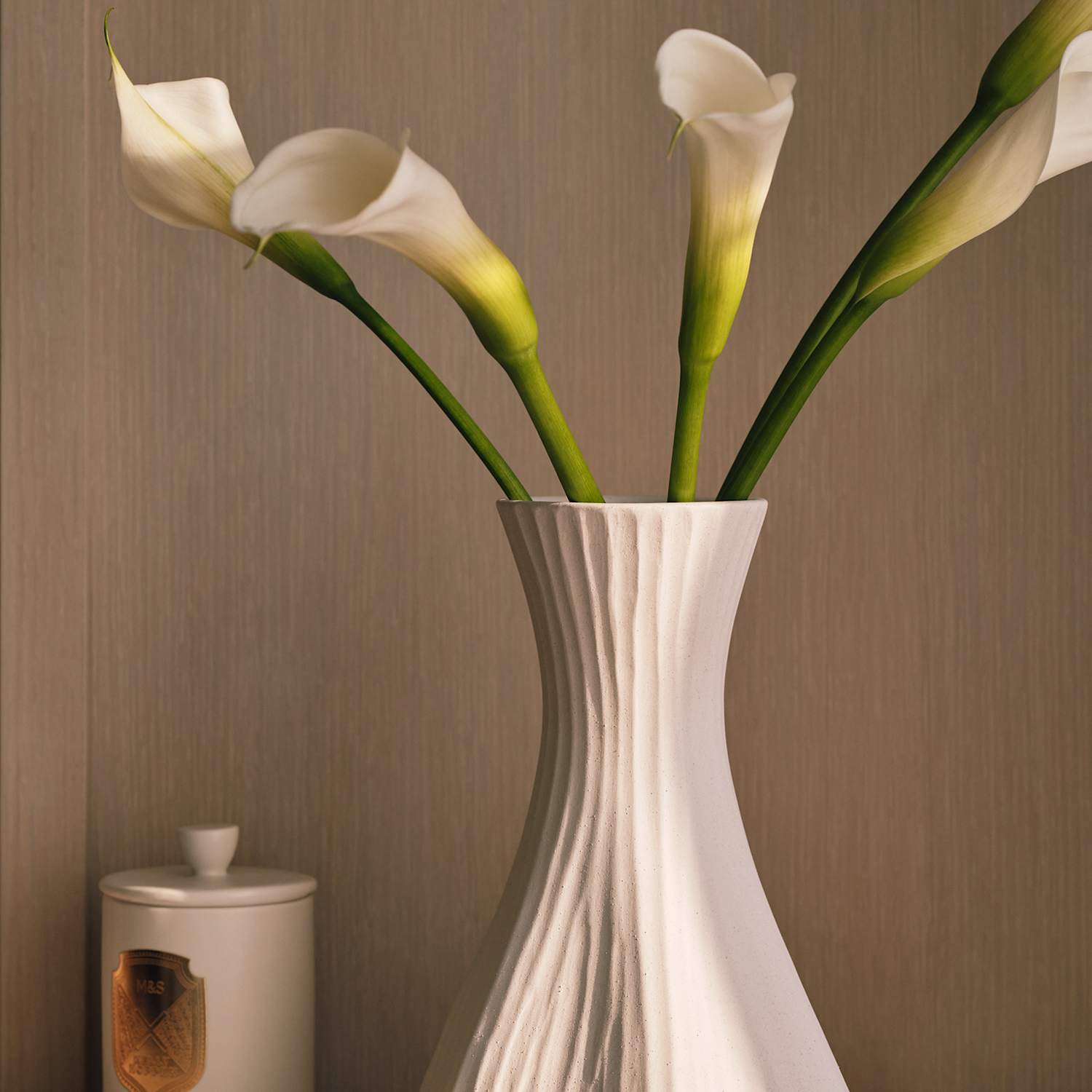 M&S X Kelly Hoppen Petal Ceramic Vase - White