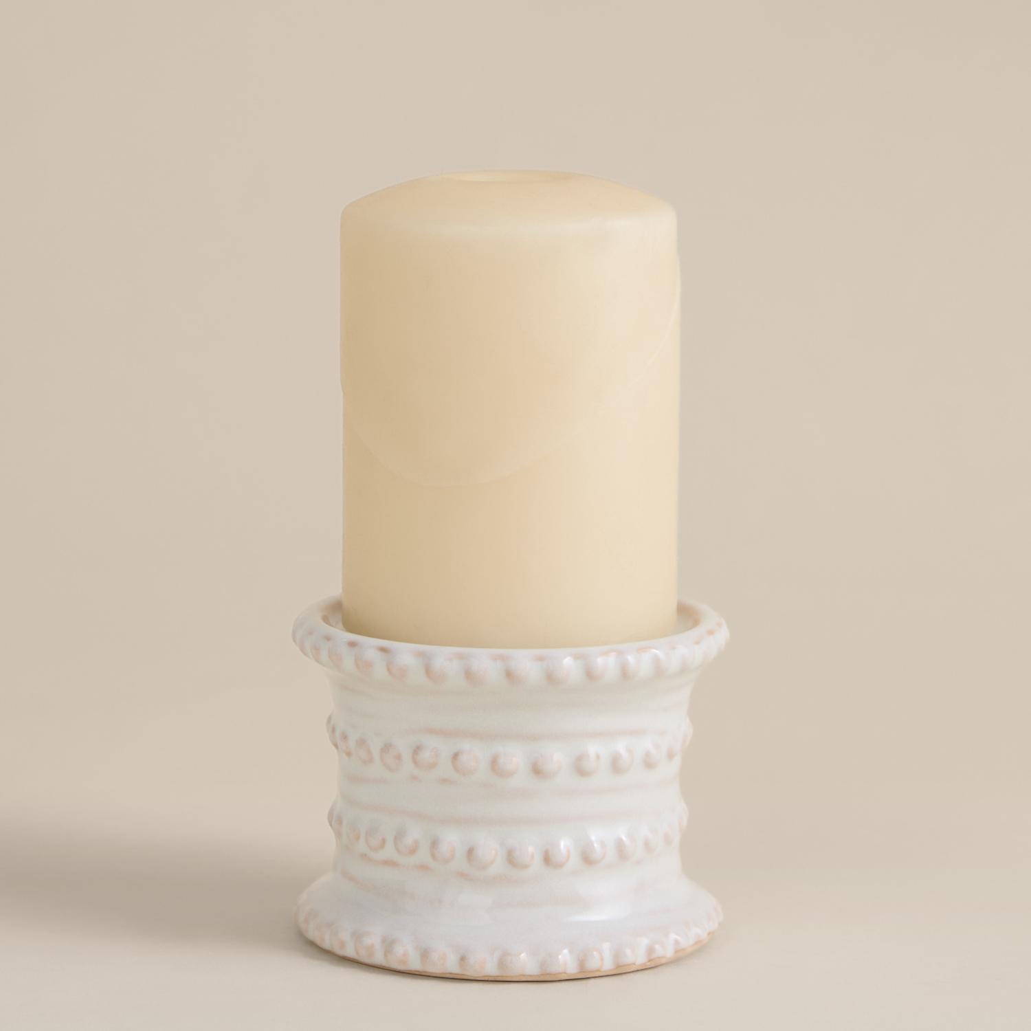 M&S Bobble Pillar Candle Holder - Neutral