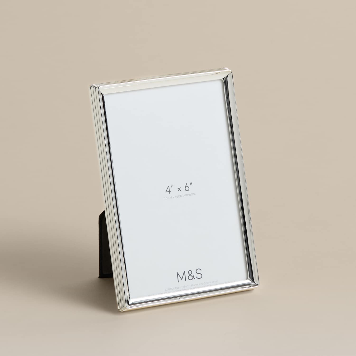 M&S Ribbed Silver Plated Photo Frame 4x6 inch