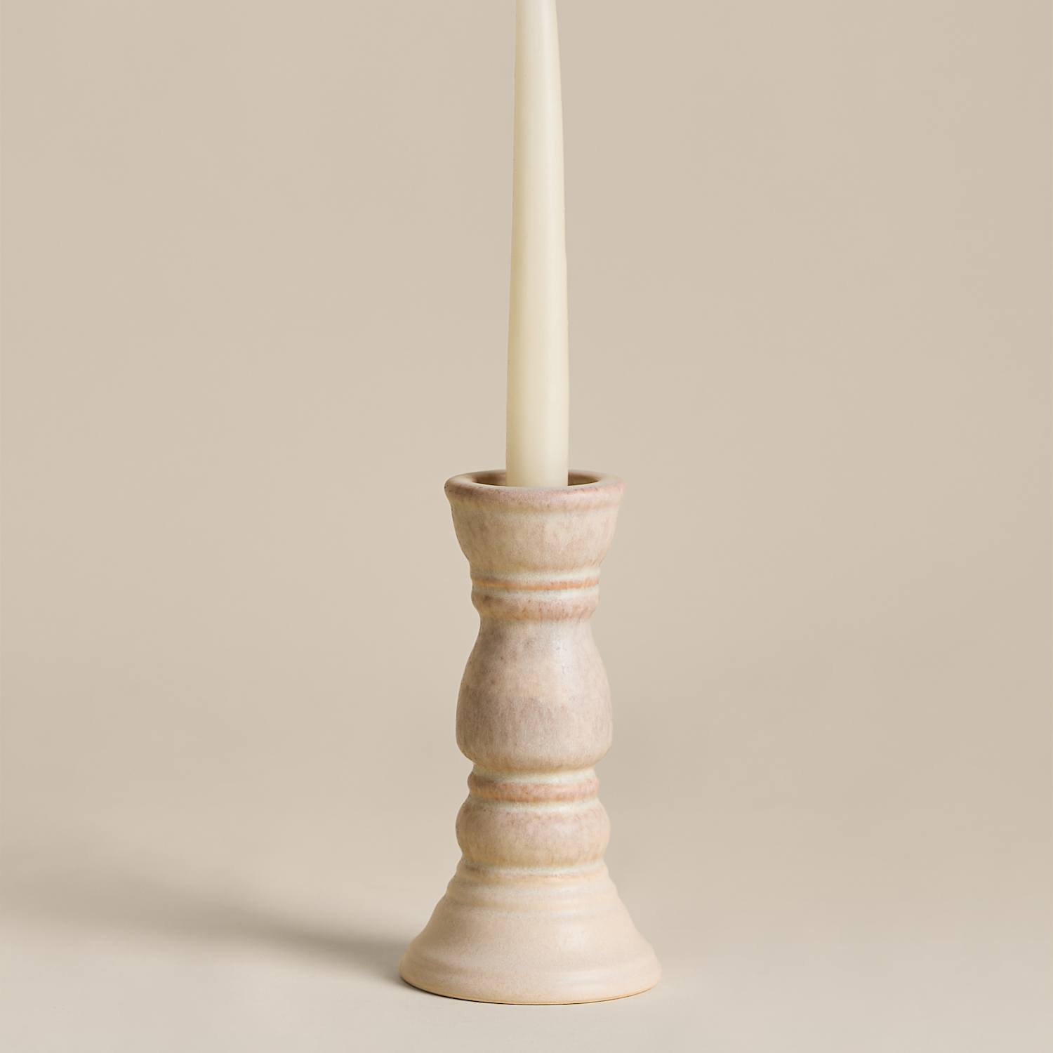 M&S Rounded Hybrid Candle Holder - Brown