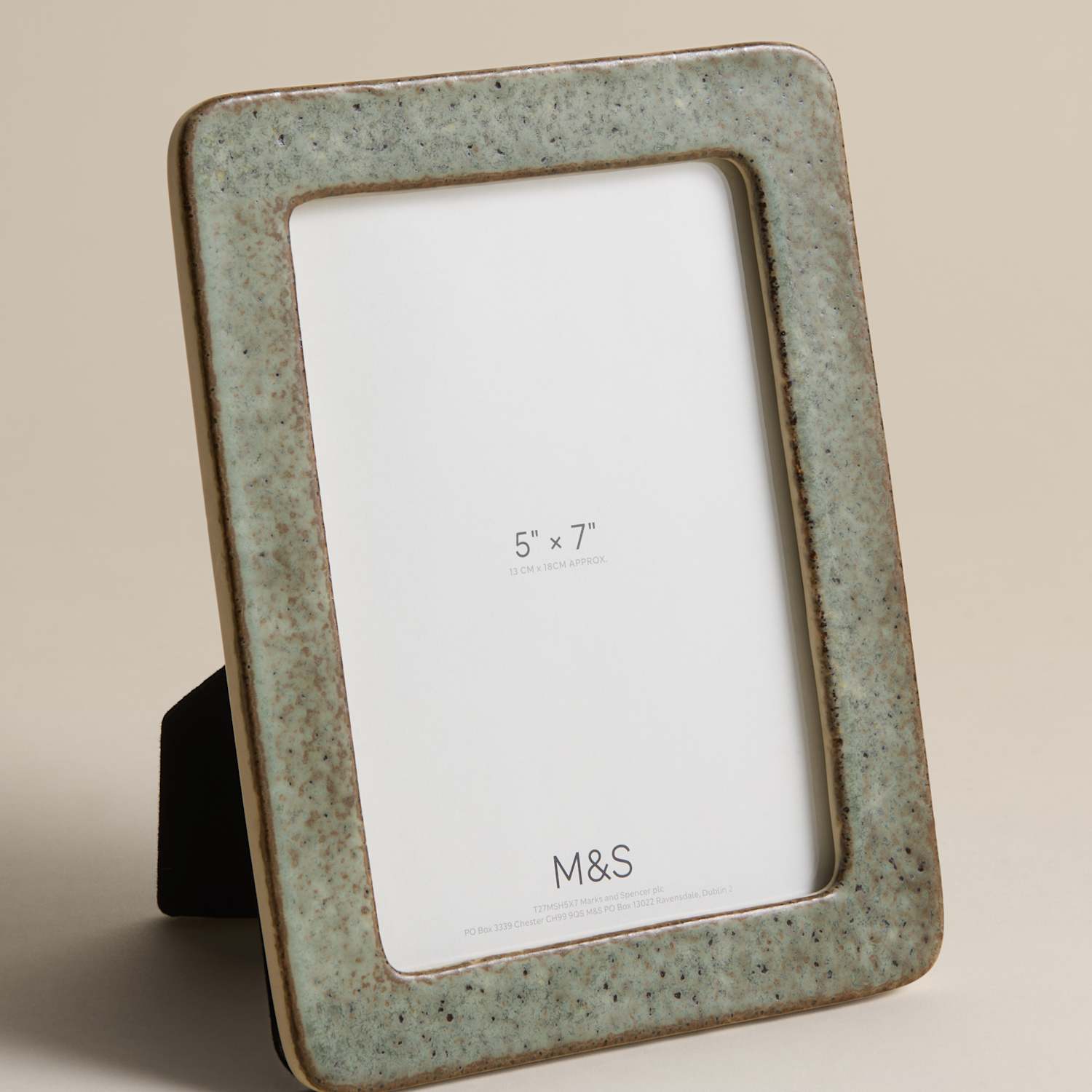 M&S Ceramic Rounded Photo Frame 5x7 inch - Green