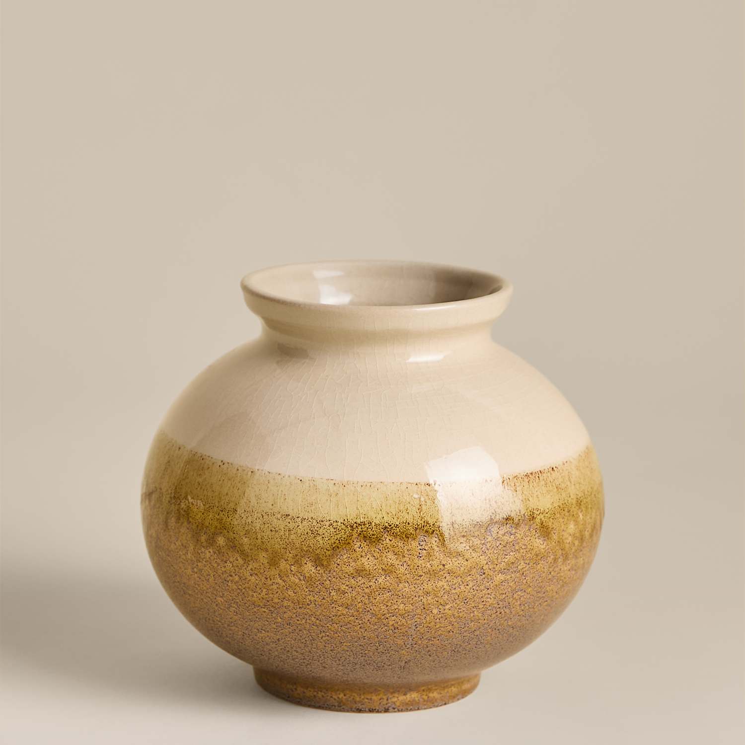 M&S Small Rounded Ceramic Vase - Brown