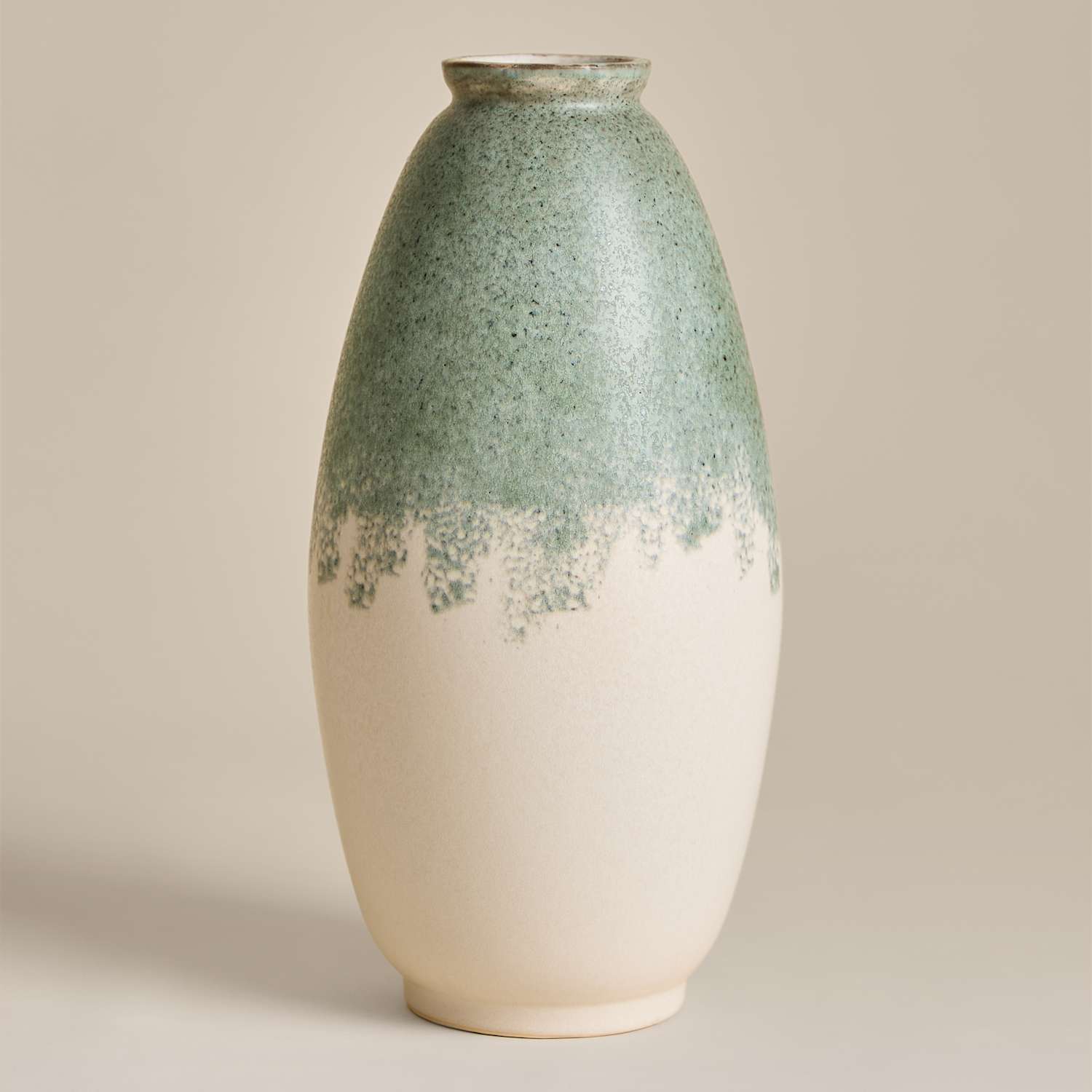 M&S Tall Rounded Ceramic Vase - Green