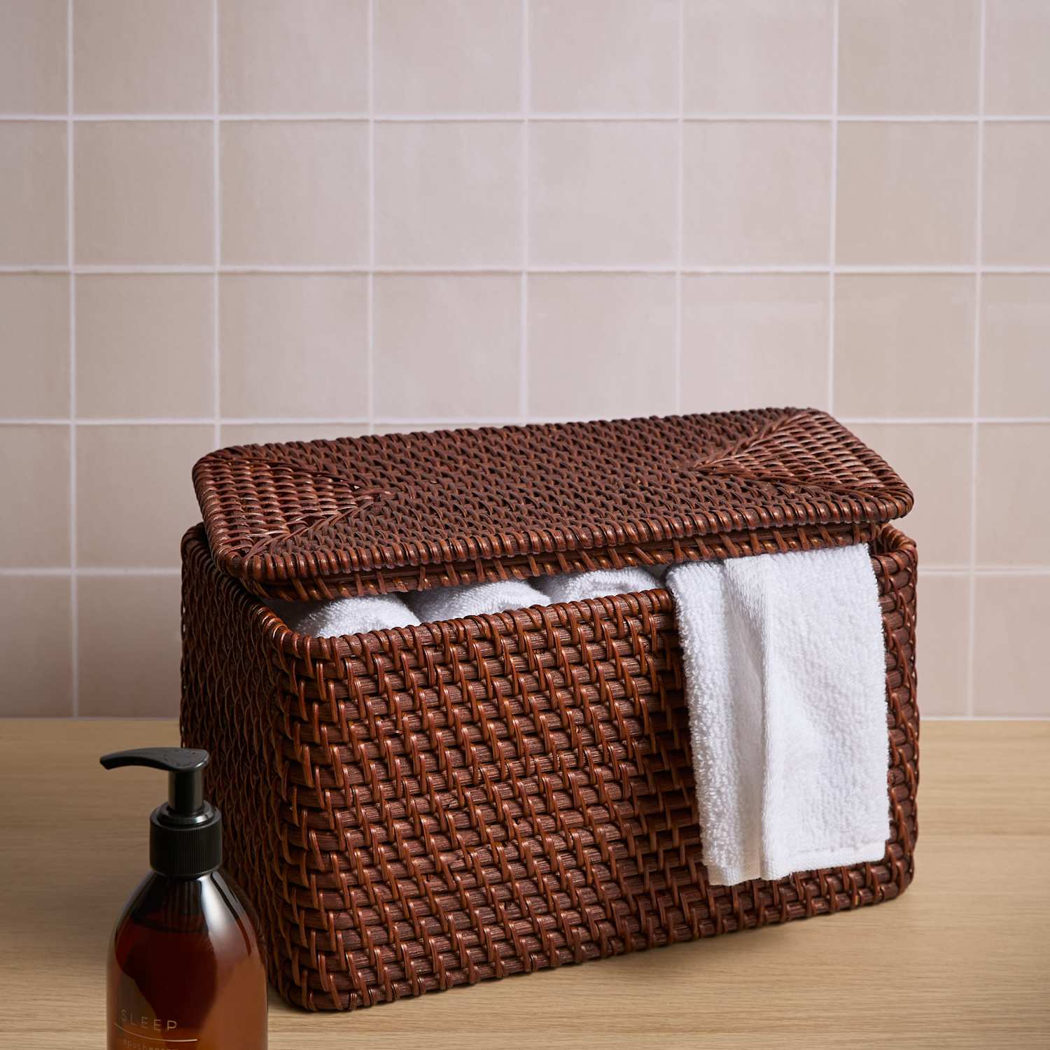 M&S Rattan Rectangular Storage Box - Brown