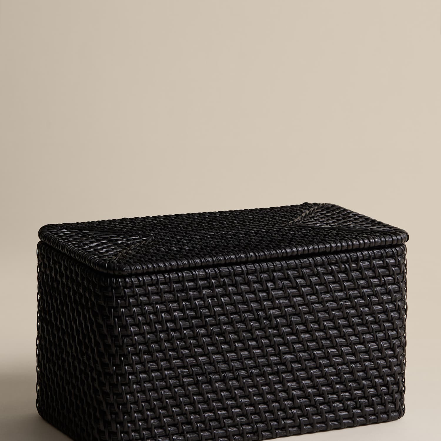 M&S Rattan Rectangular Storage Box - Black