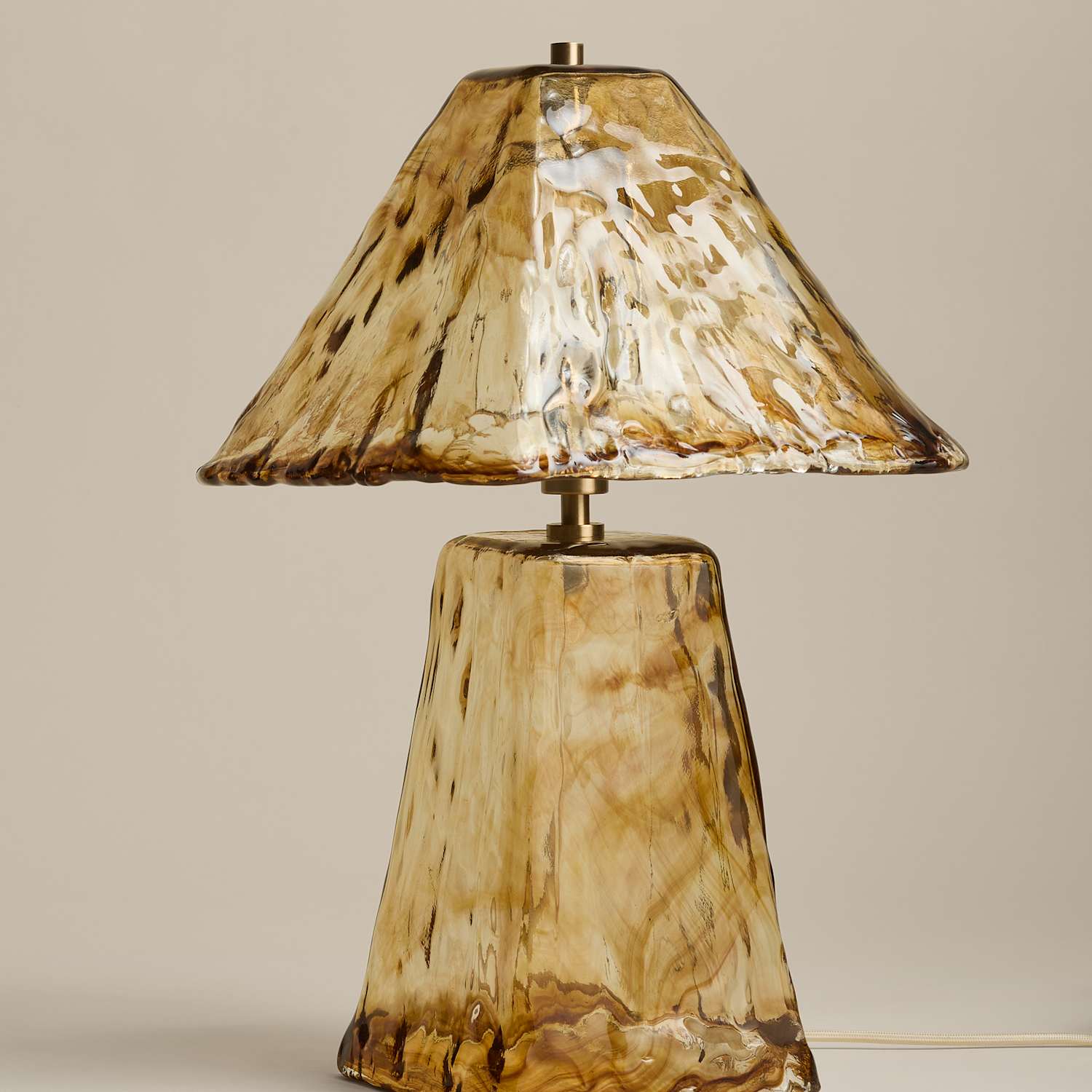 M&S All Over Glass Table Lamp - Brown
