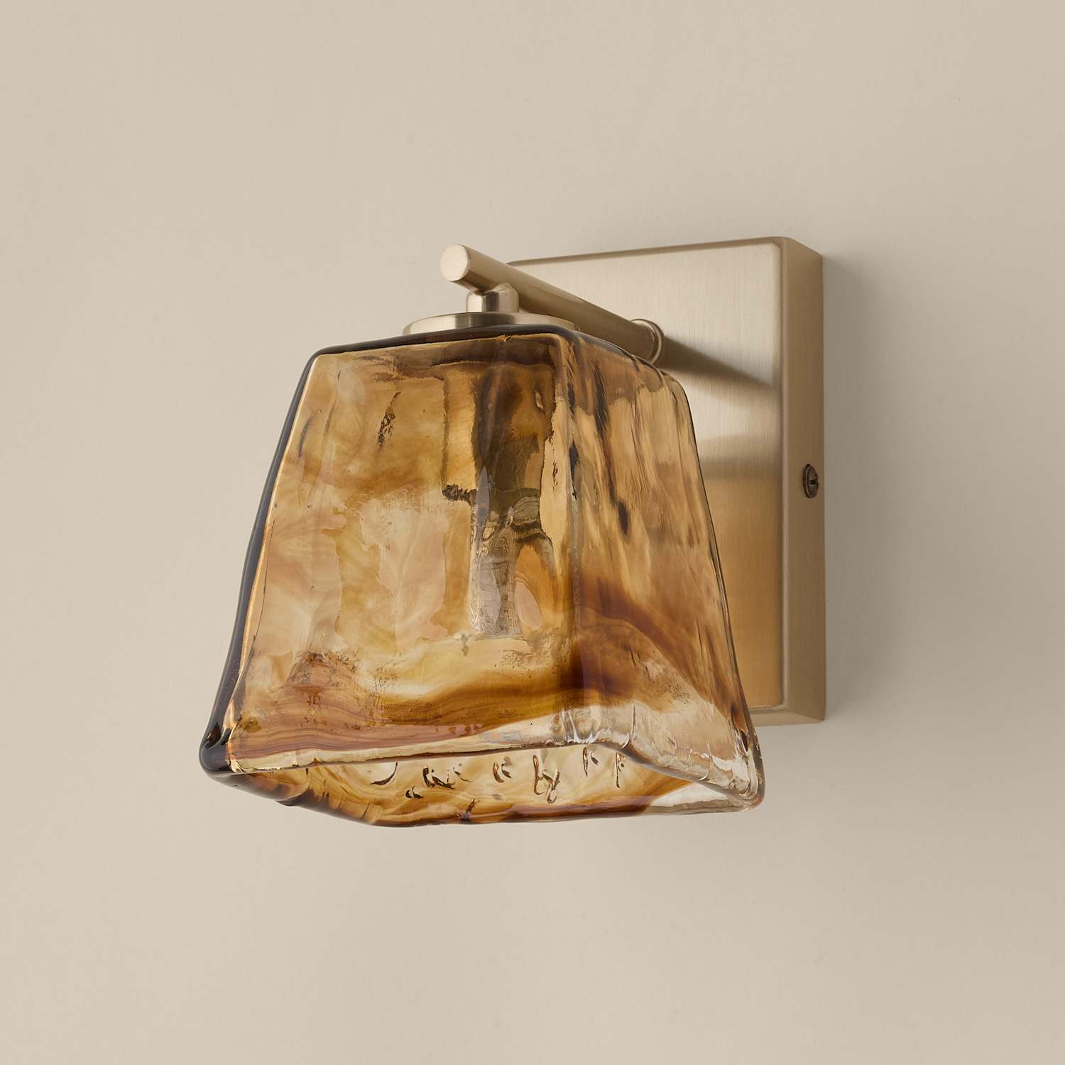 M&S Glass Wall Light - Brown