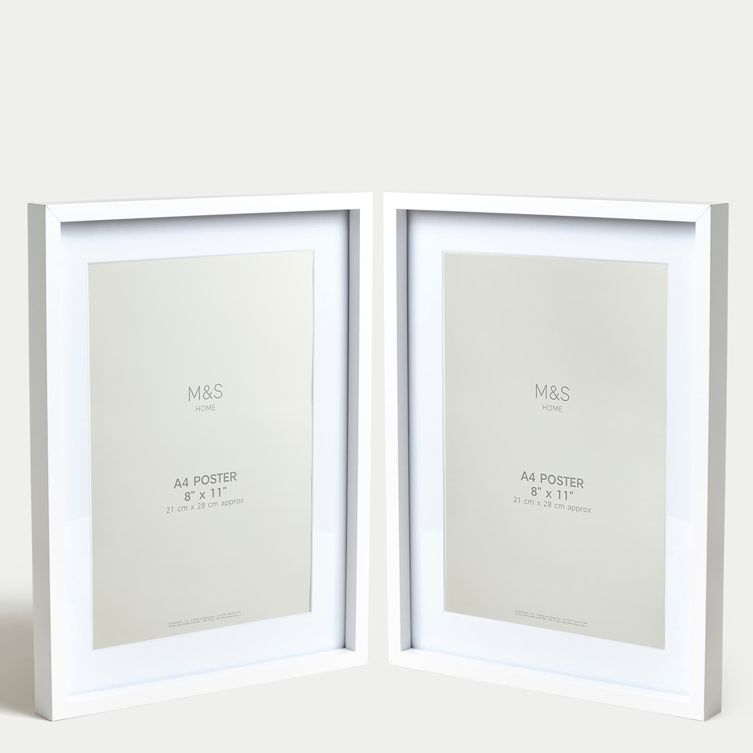 M&S Set of 2 Photo Frames A4 - White