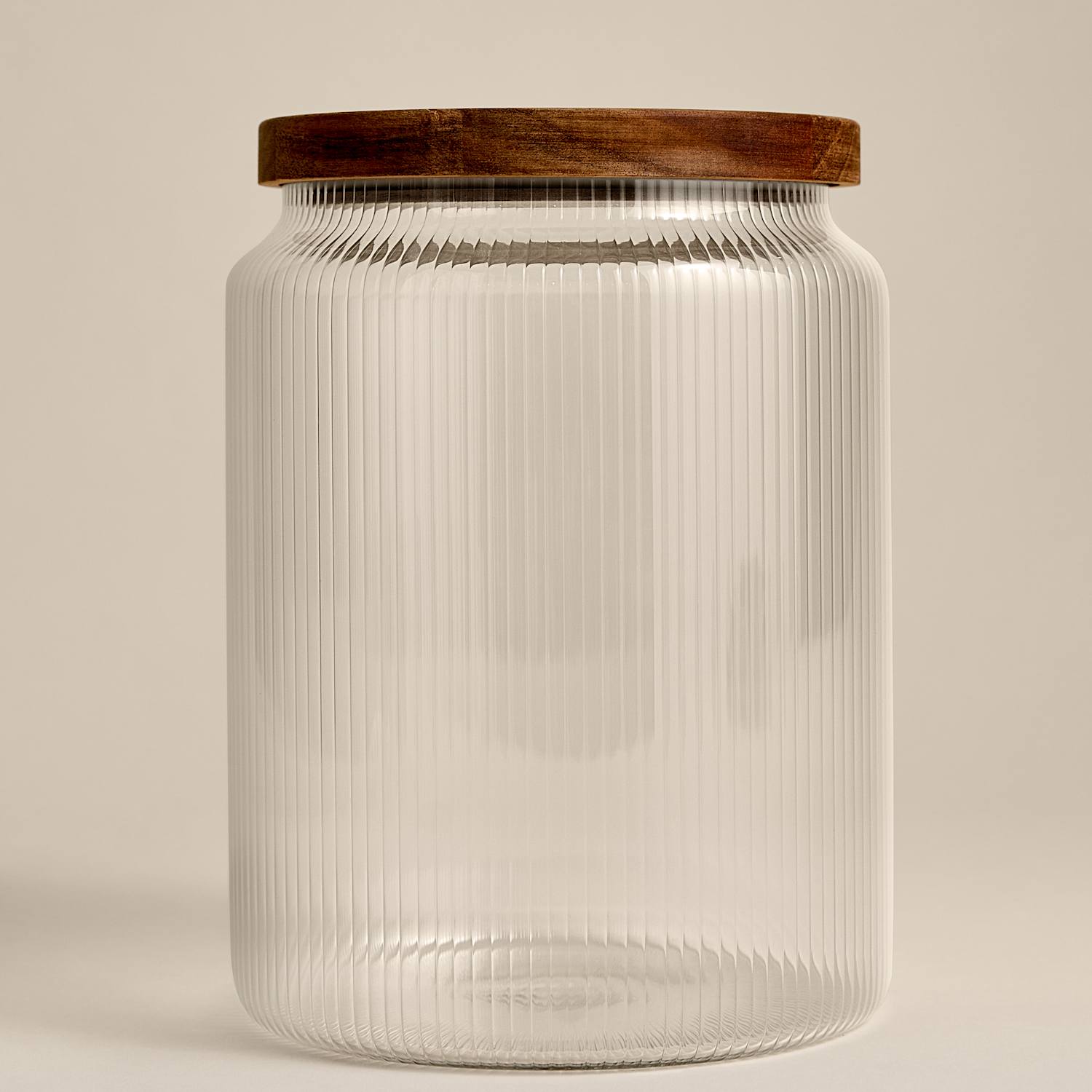 M&S Large Ribbed Glass Cookie Jar - Clear