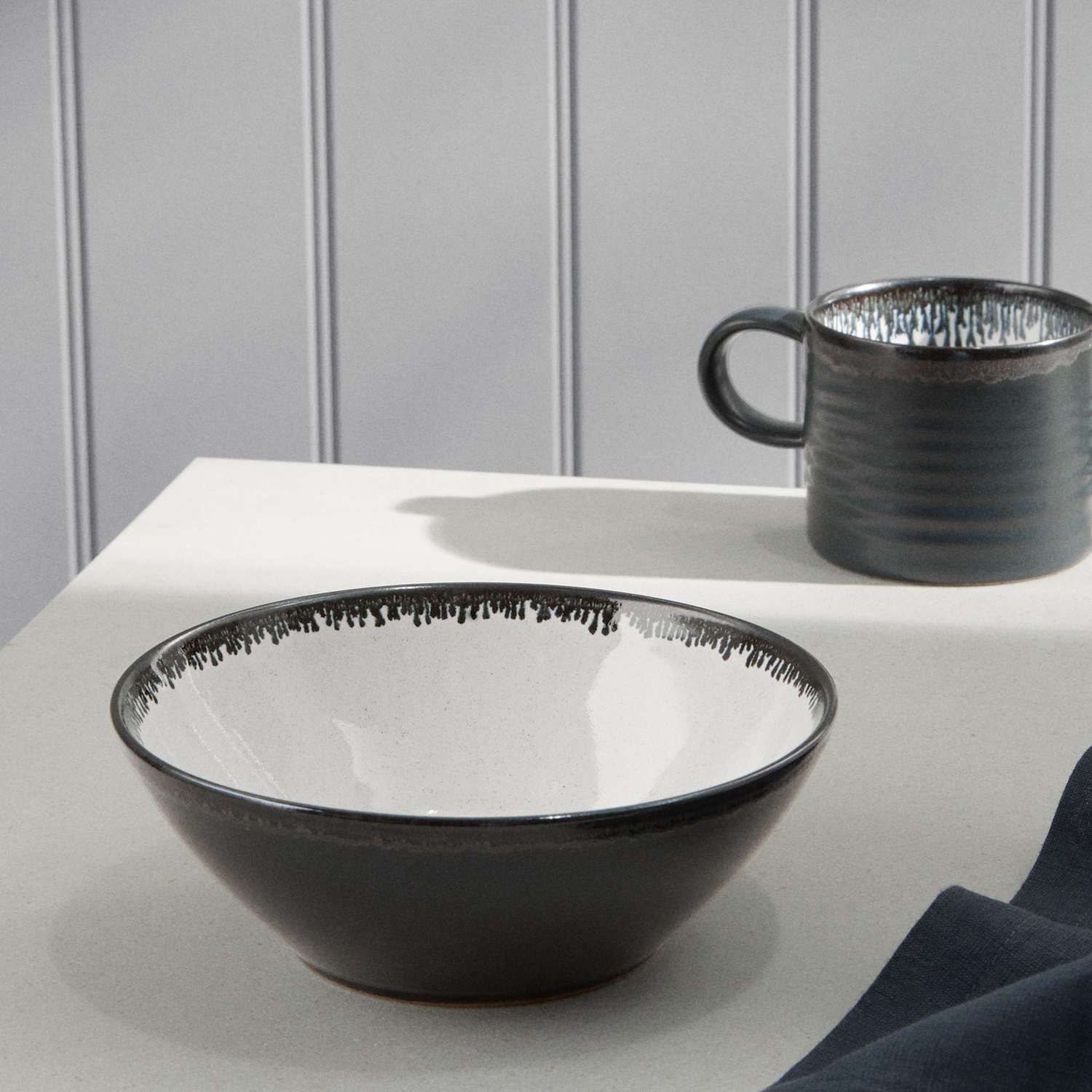 M&S X Tom Kerridge Reactive Glaze Cereal Bowl - Black