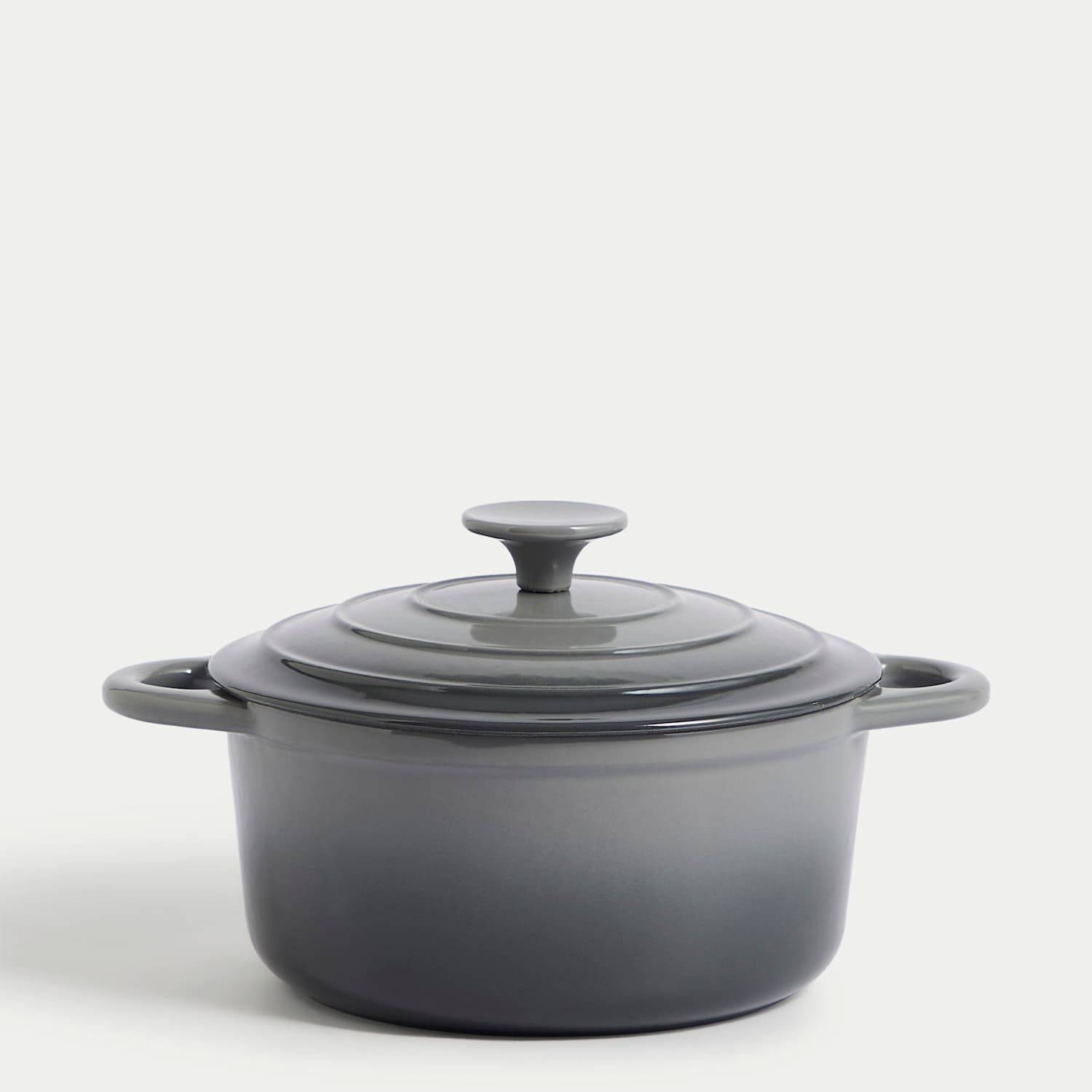 M&S Cast Iron Medium Casserole Dish - Grey