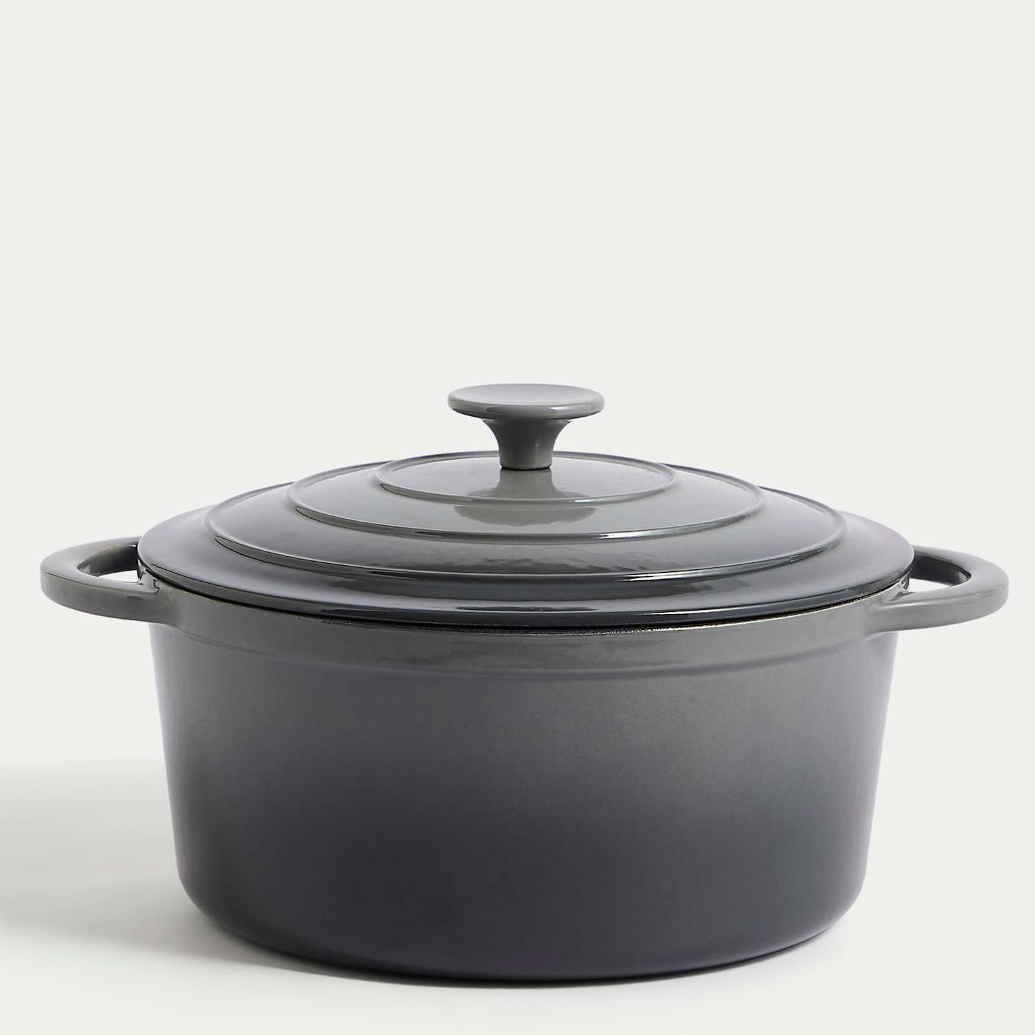 M&S Cast Iron Large Casserole Dish - Grey