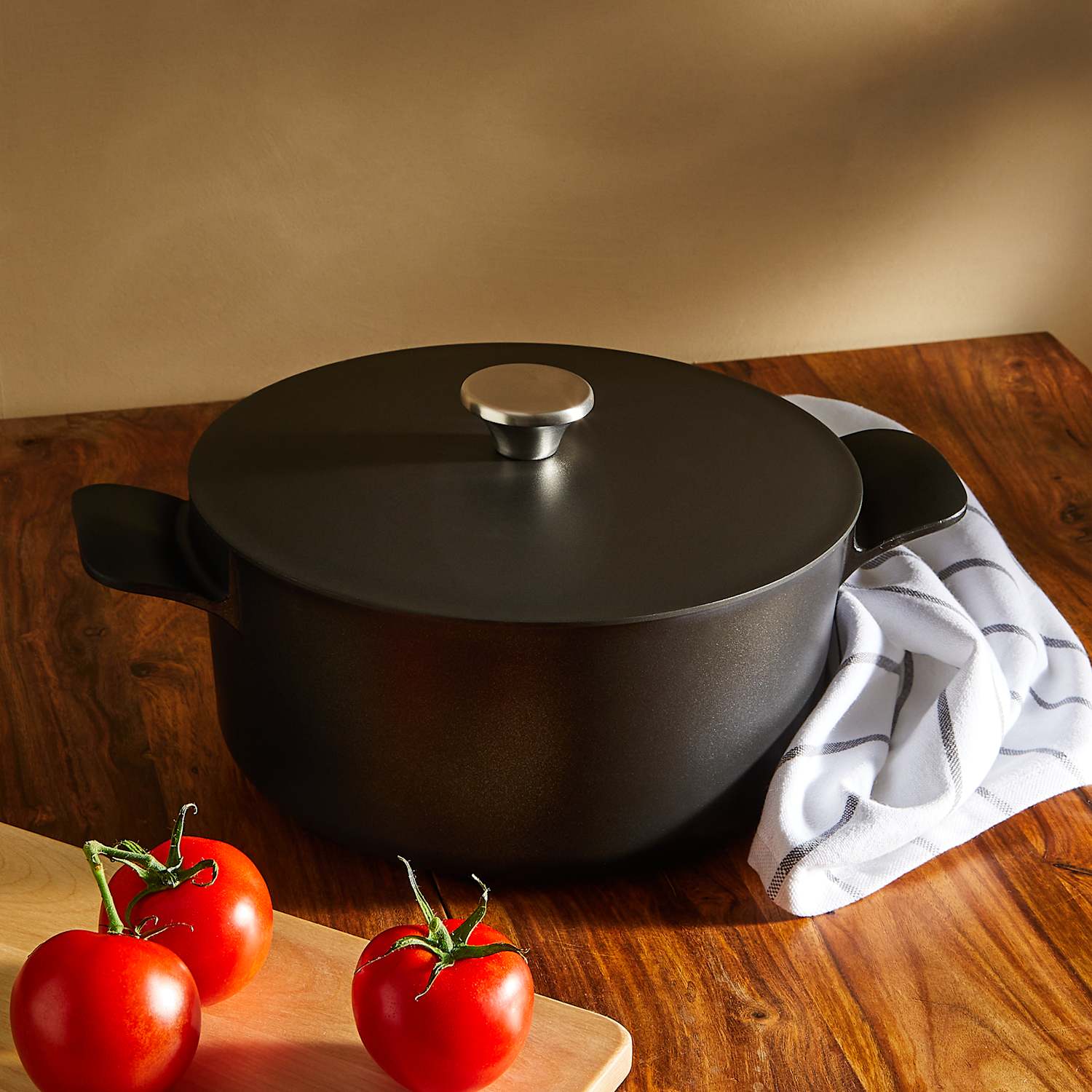 M&S Cast Aluminium 5L Casserole Dish - Charcoal