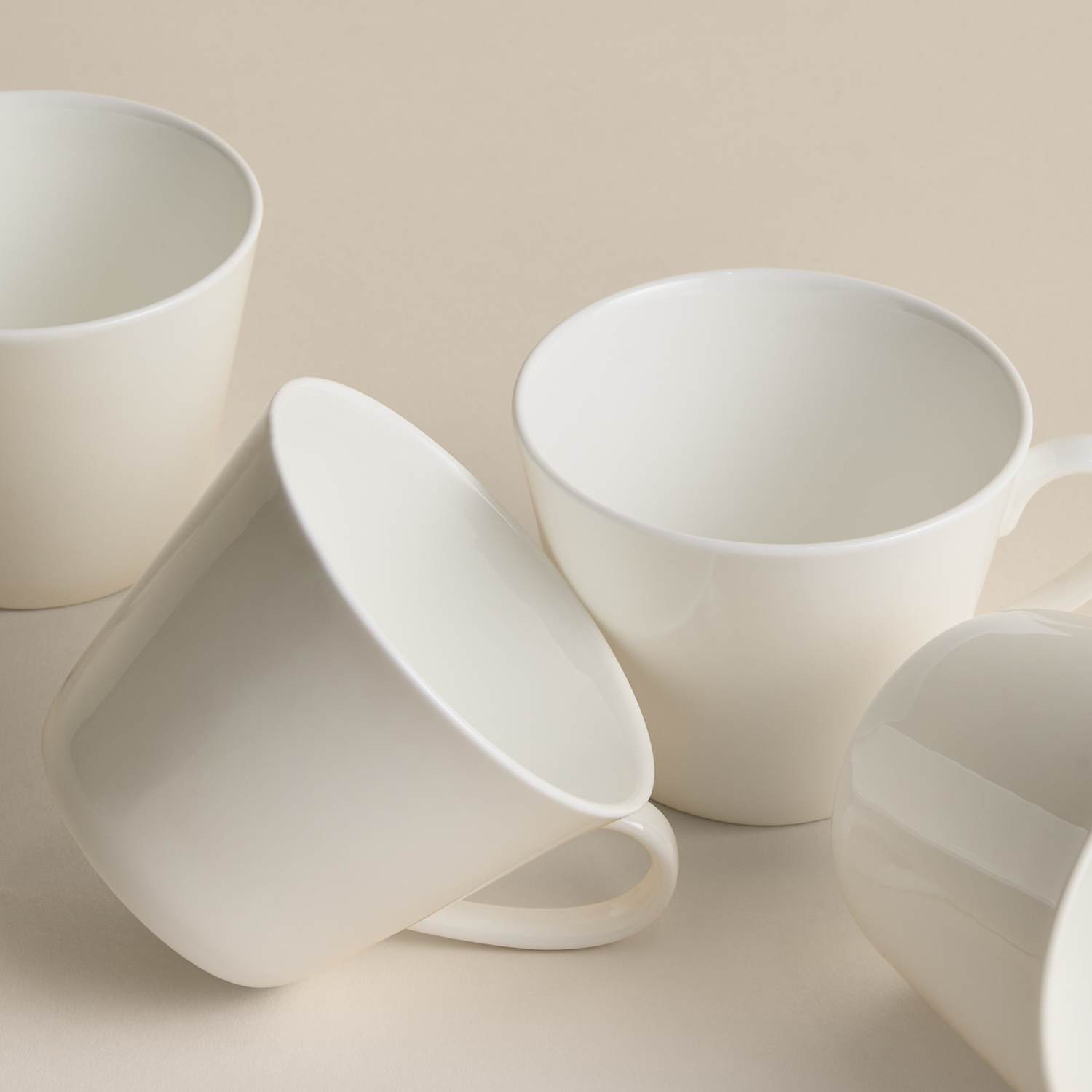 M&S Set of 4 Arlington Fine Bone China Small Mugs - White