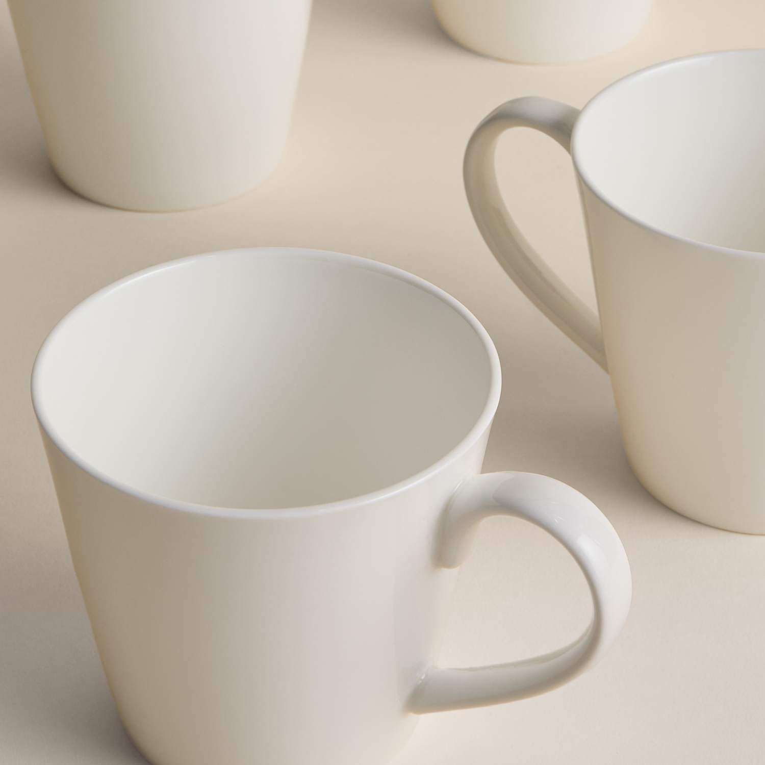 M&S Set of 4 Arlington Fine Bone China Medium Mugs - White