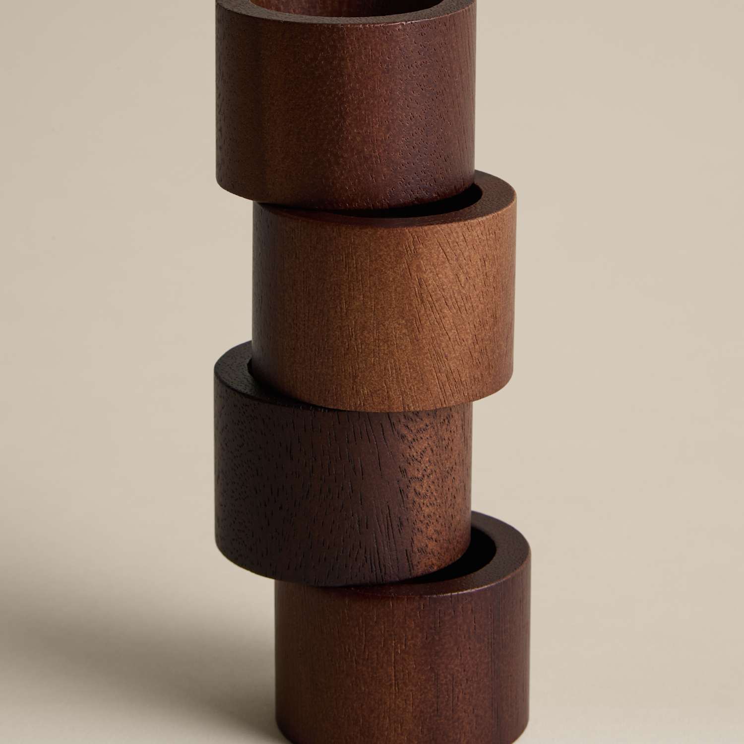 M&S 4 Pack Acacia Wood Napkin Rings - Natural