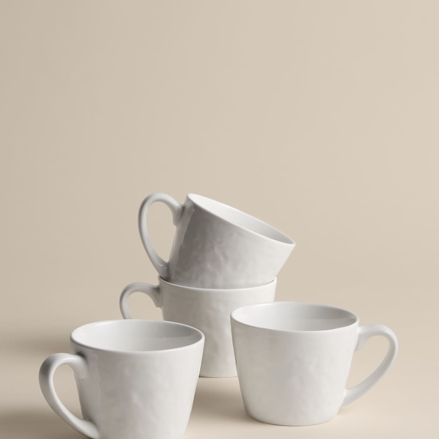 M&S Set of 4 Artisan Mugs - White
