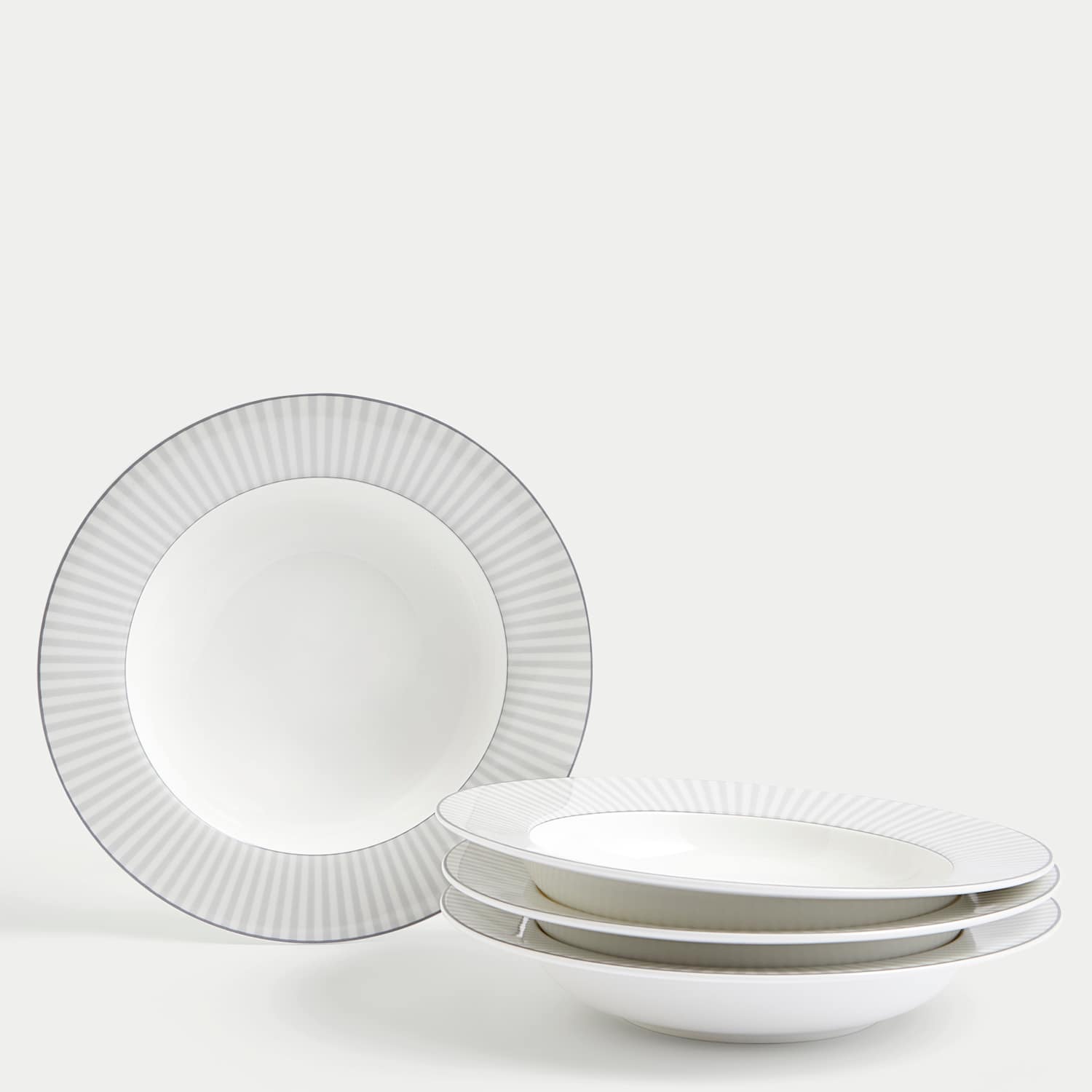 M&S Set of 4 Hampton Pasta Bowls - Grey Mix
