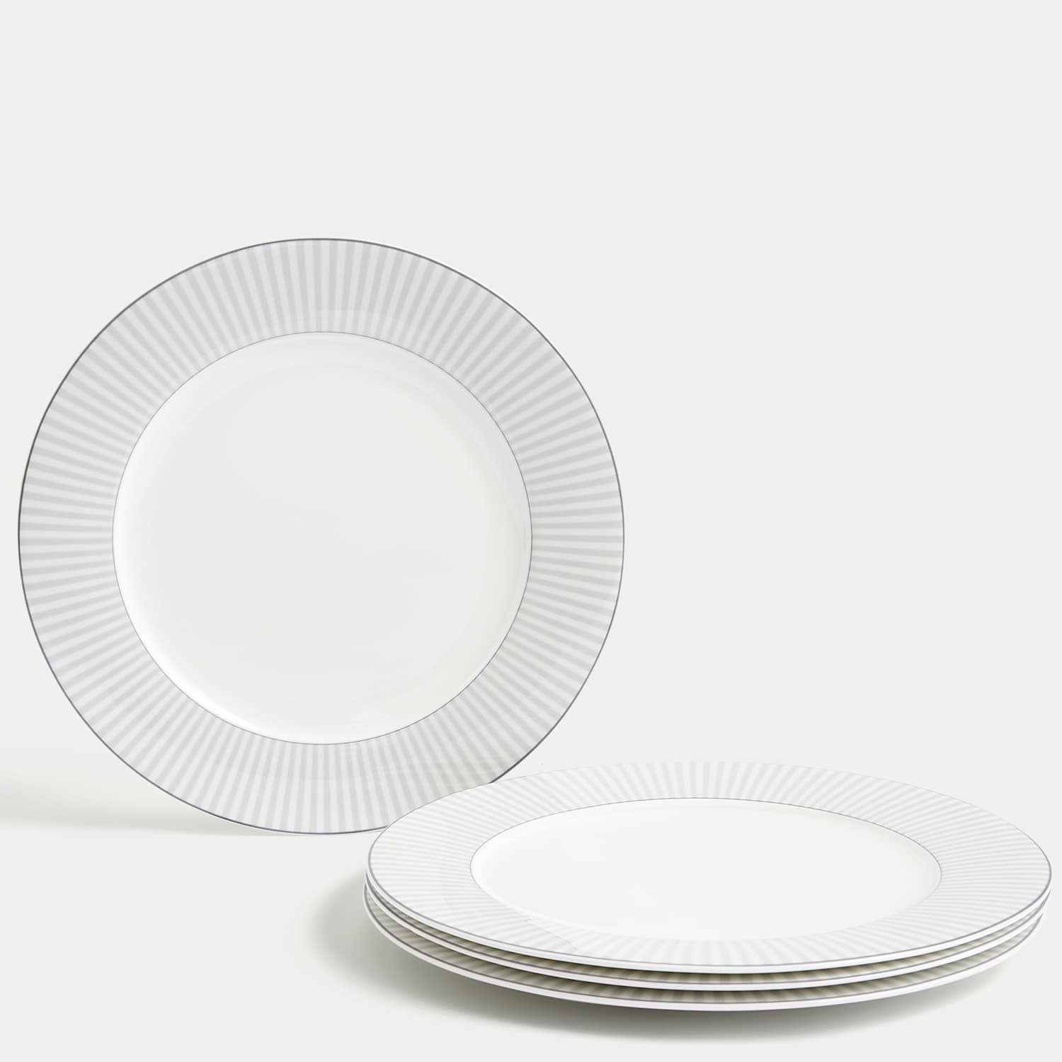 M&S Set of 4 Hampton Dinner Plates - Grey Mix