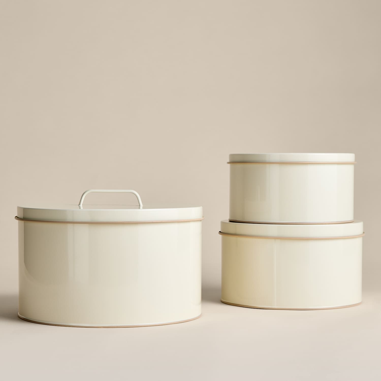 M&S Set of 3 Metal Cake Tins - Natural