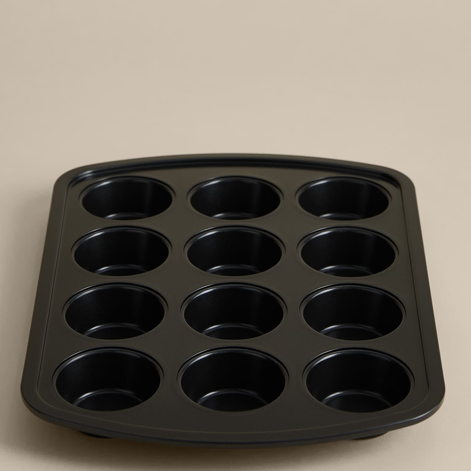 M&S Carbon Steel 12 Cup Non-Stick Muffin Tray - Charcoal
