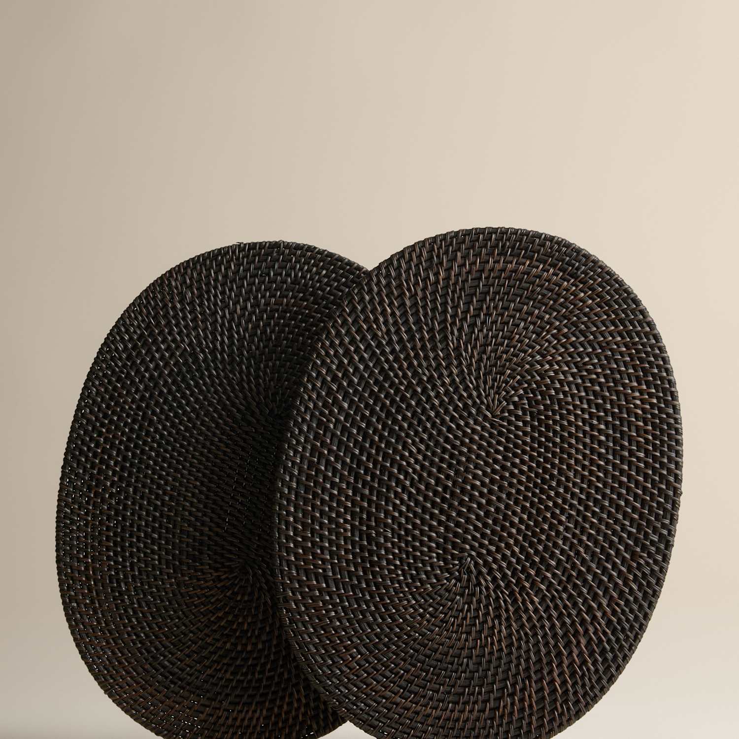 M&S Set of 2 Rattan Oval Placemats - Black