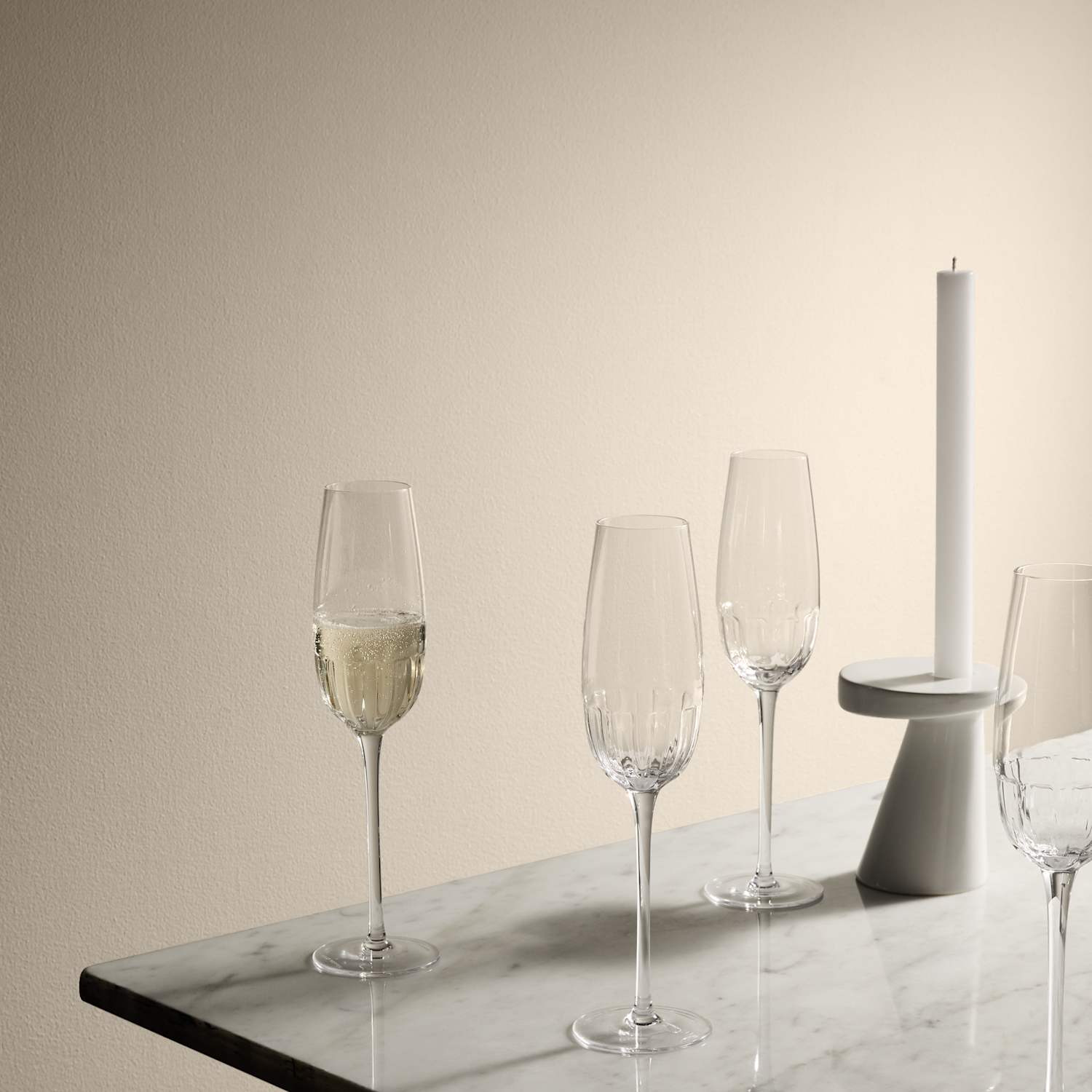 M&S X Kelly Hoppen Set of 4 Textured Champagne Flutes