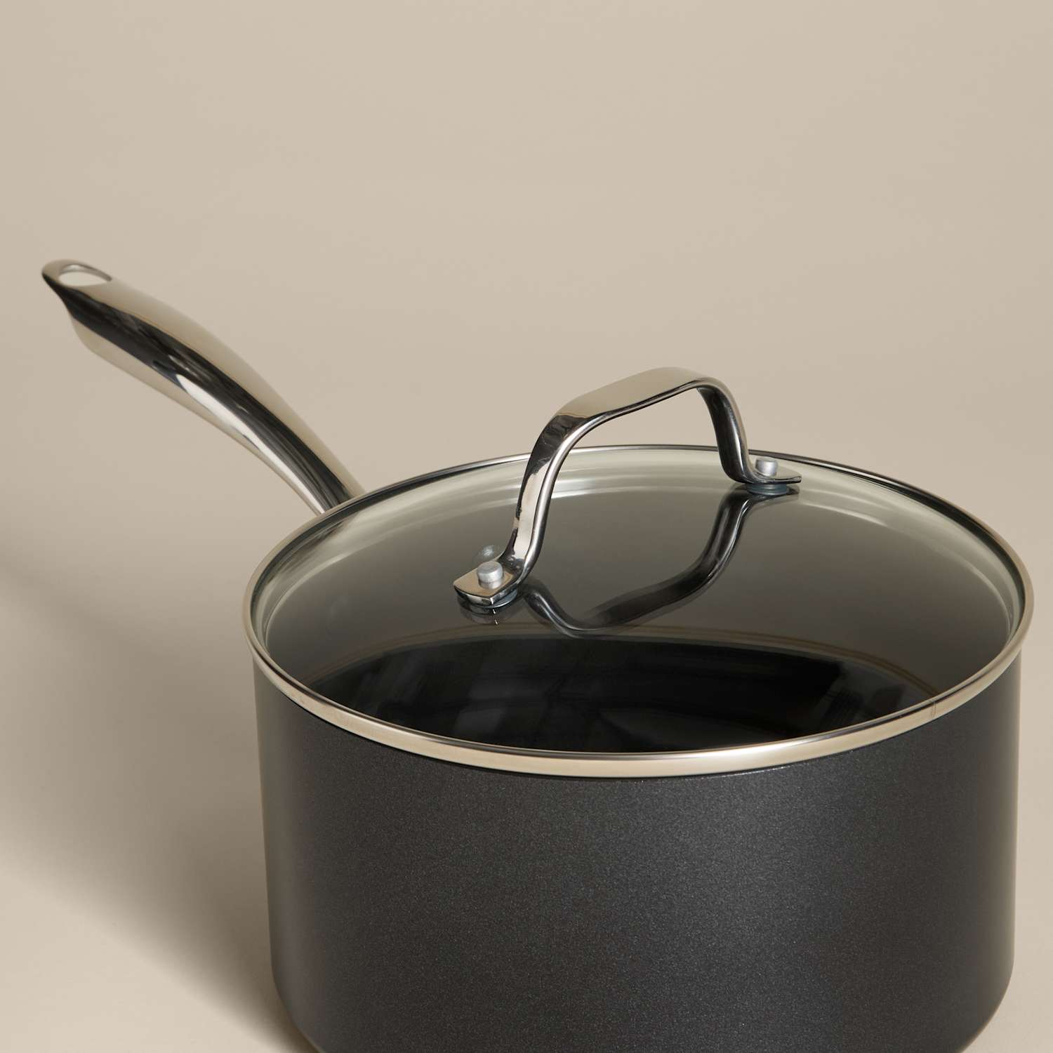 M&S Non-Stick Pro 20cm Saucepan - Black