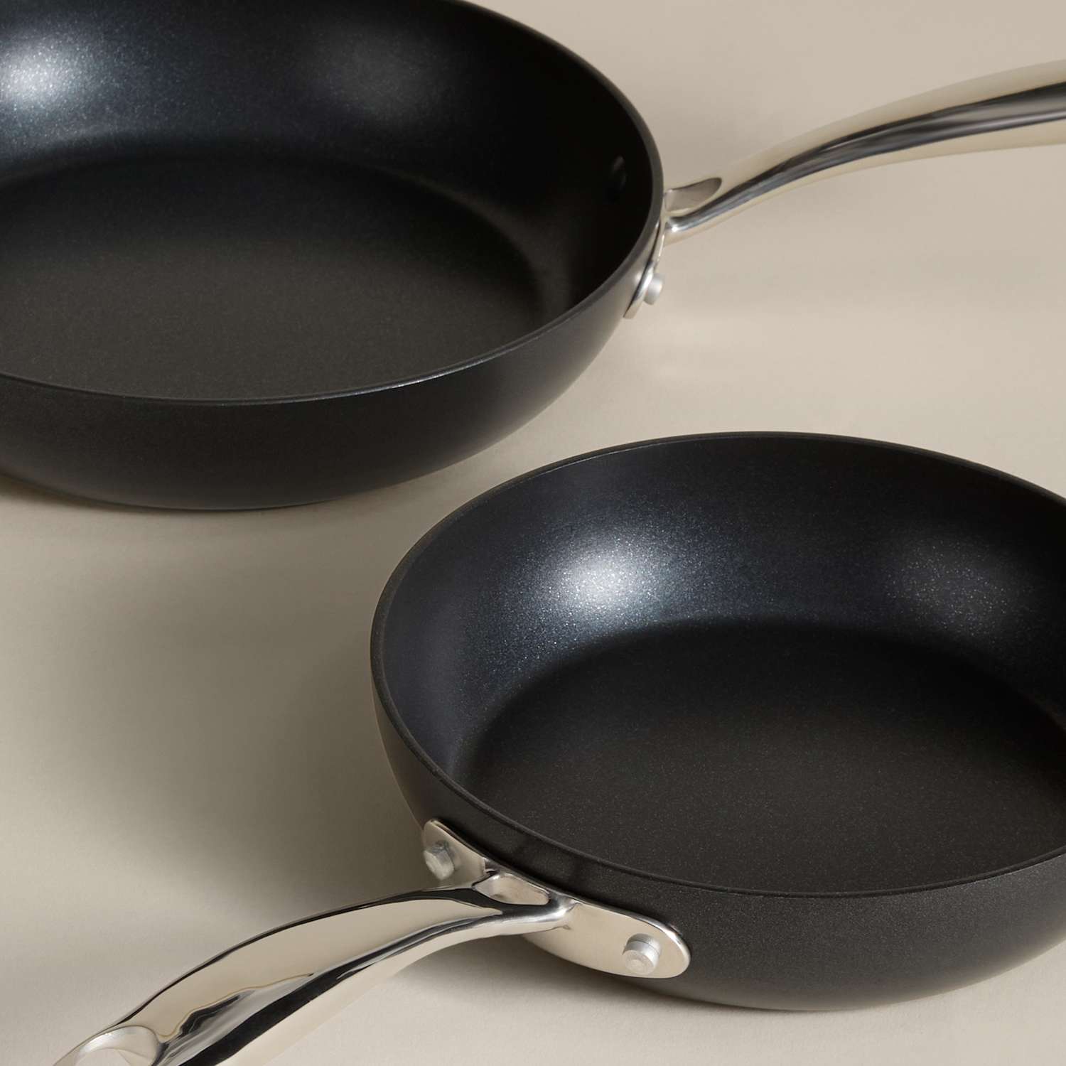 M&S 2 Piece Non-Stick Pro Frying Pan Set - Black