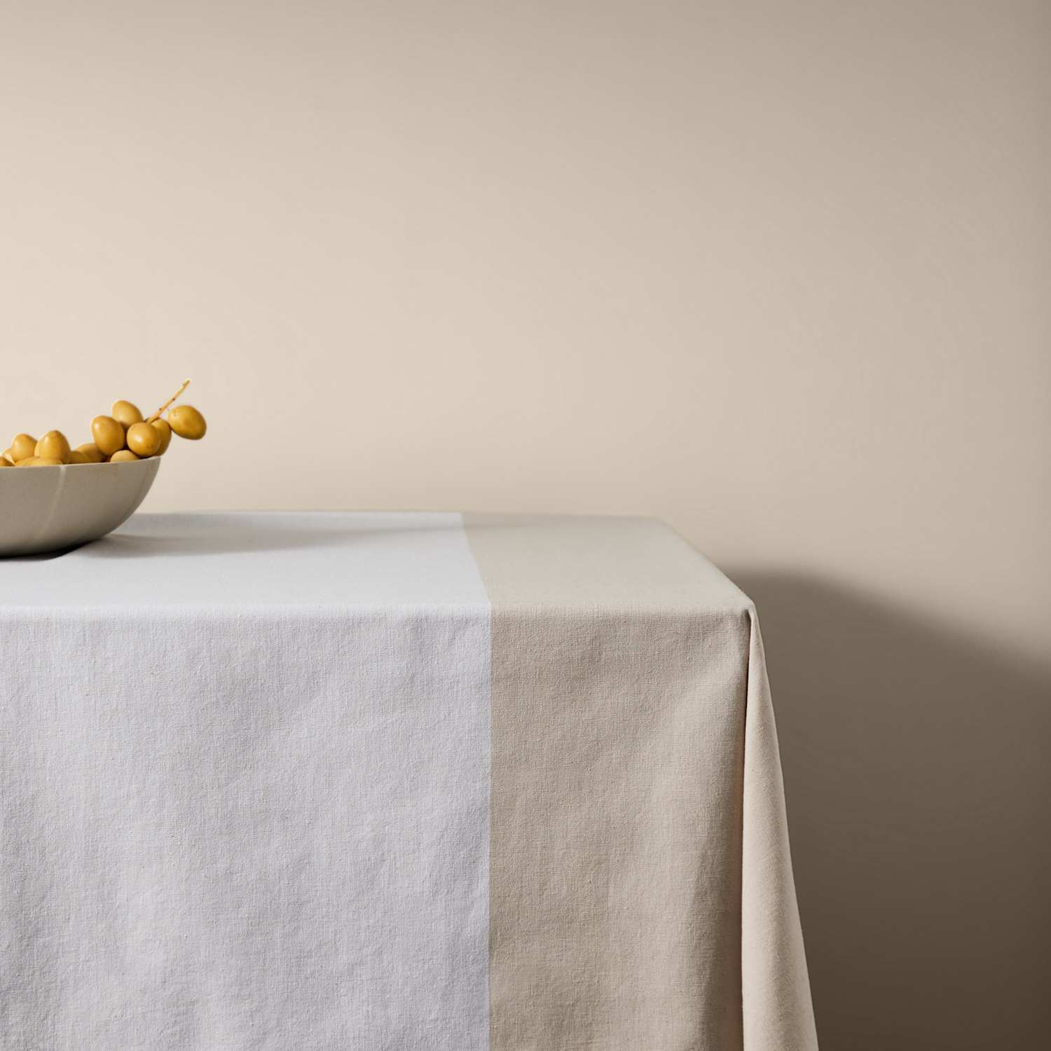 M&S X Kelly Hoppen Woven Banded Table Cloth - White