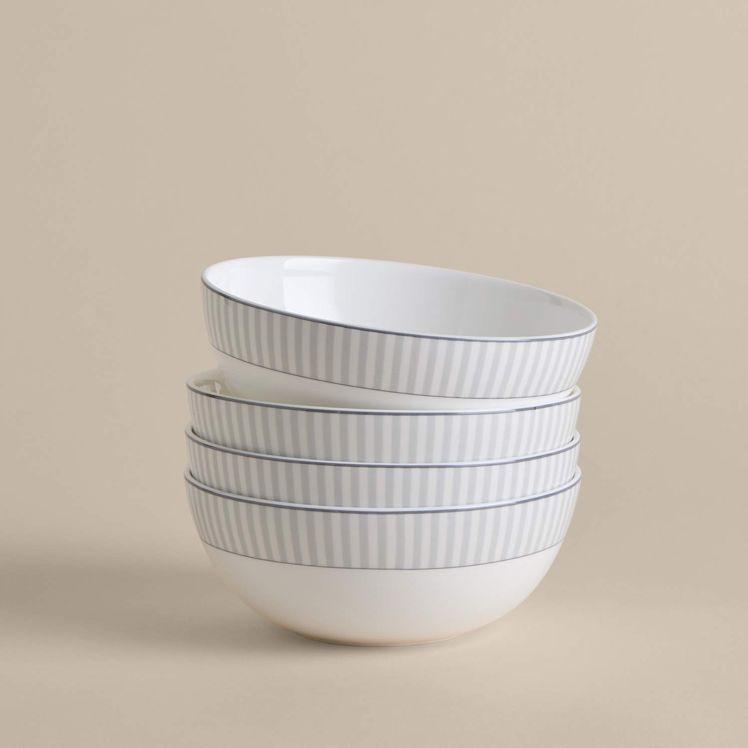 M&S Set of 4 Hampton Cereal Bowls - Grey Mix