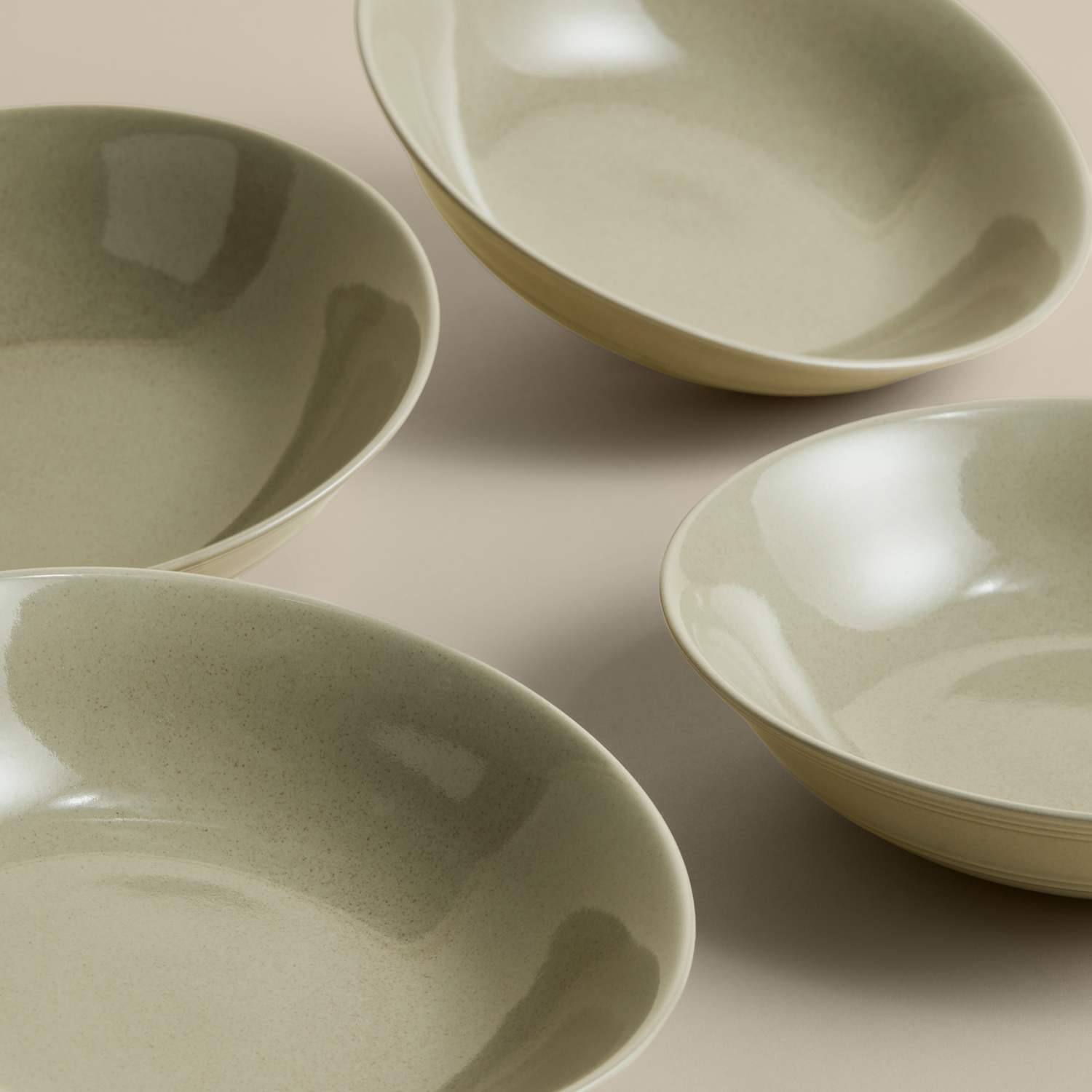 M&S Set of 4 Southwold Stoneware Pasta Bowls - Green