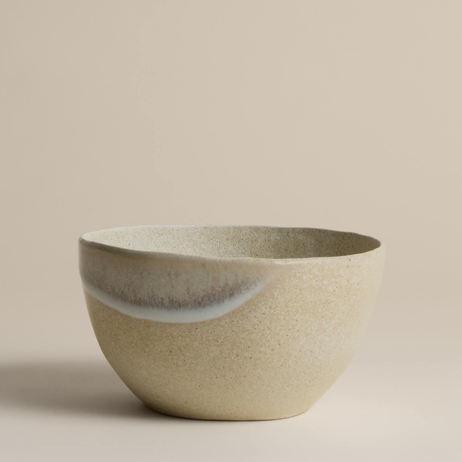 M&S Small Reactive Glaze Stoneware Bowl - Natural