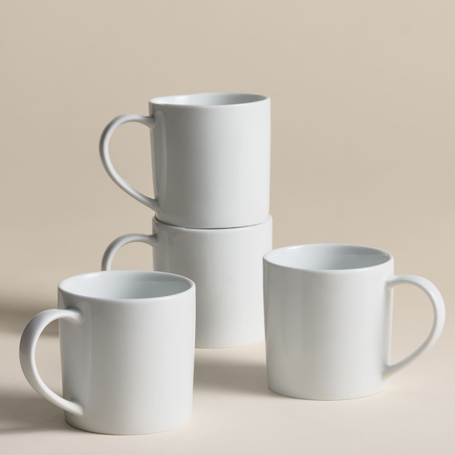 M&S Set of 4 Burford Porcelain Small Mugs - White