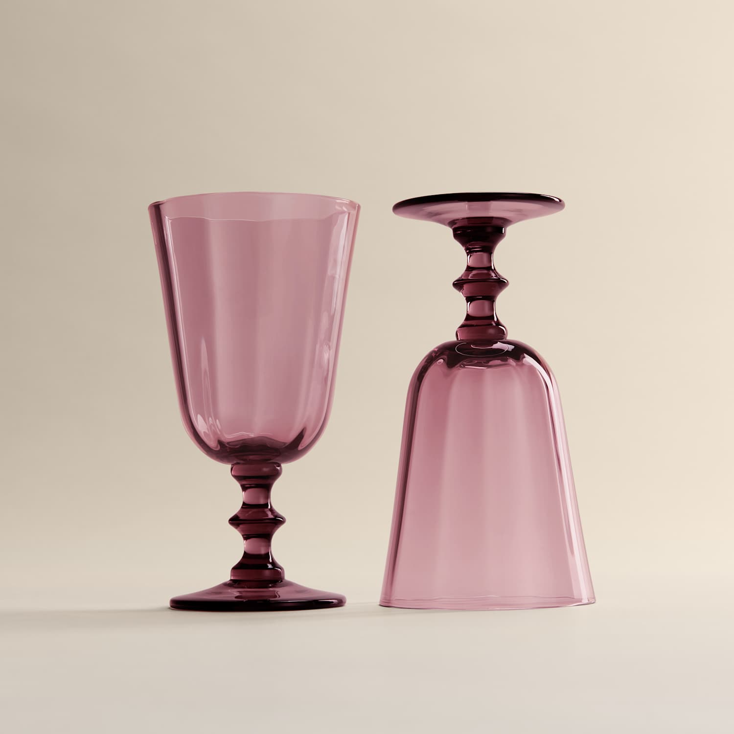 M&S Set of 2 Etoile Wine Glasses - Plum