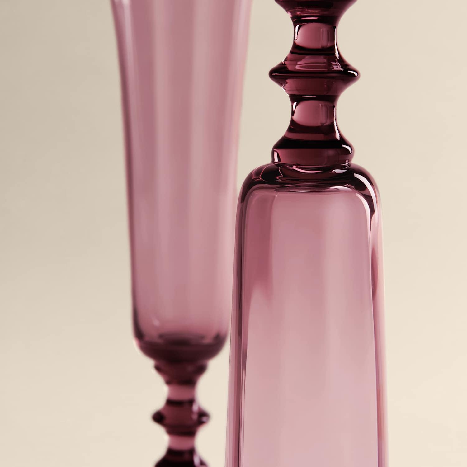 M&S Set of 2 Etoile Champagne Flutes - Plum