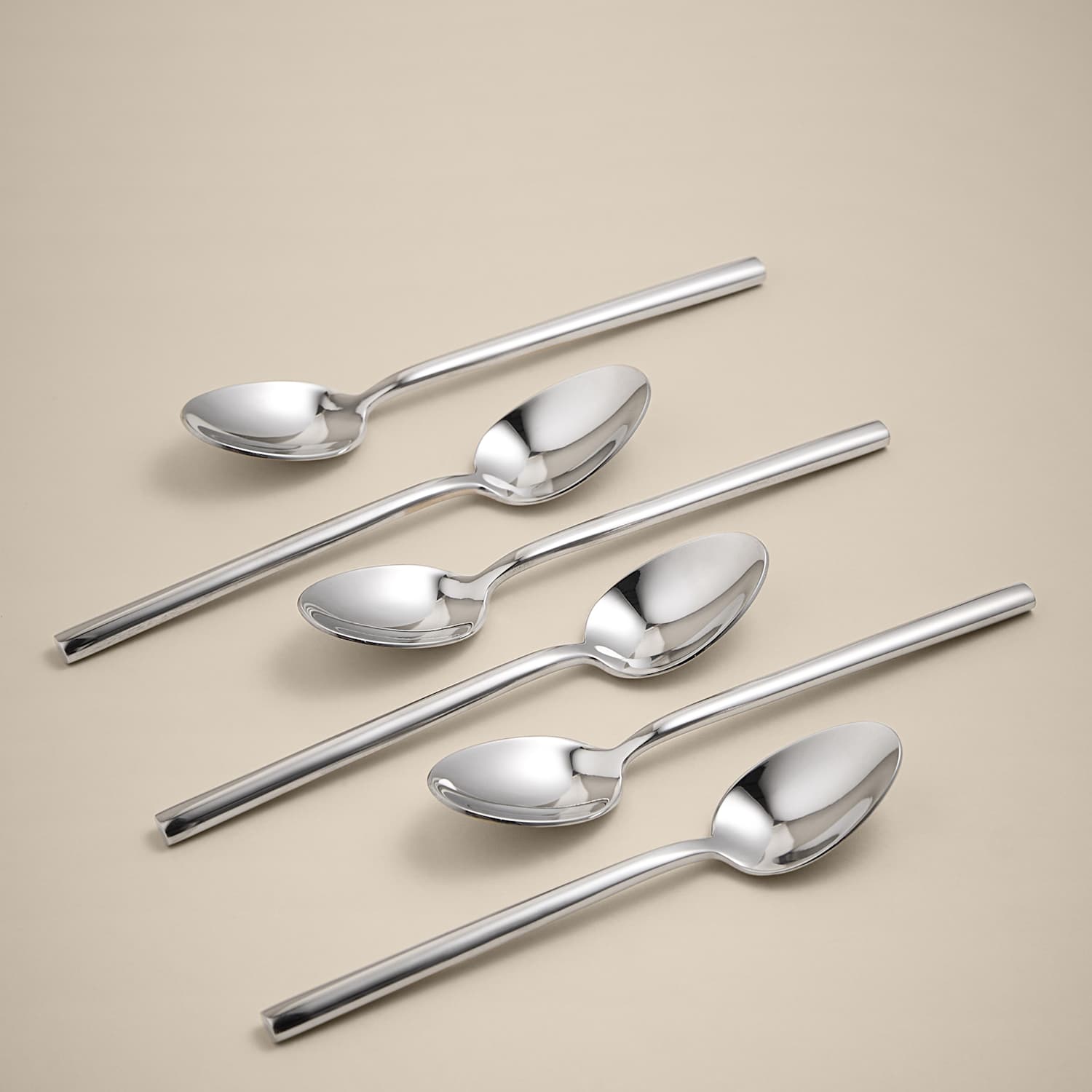 M&S Set of 6 Manhattan Teaspoons - Silver