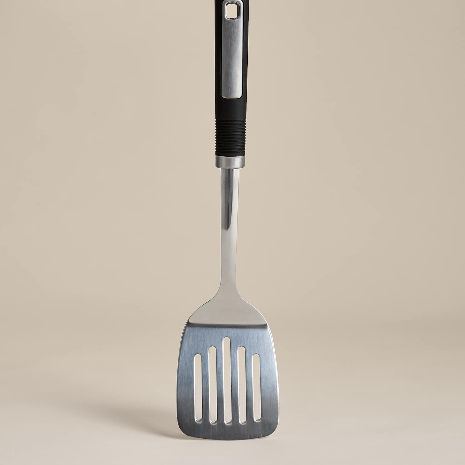 M&S Soft Grip Stainless Steel Slotted Turner - Black