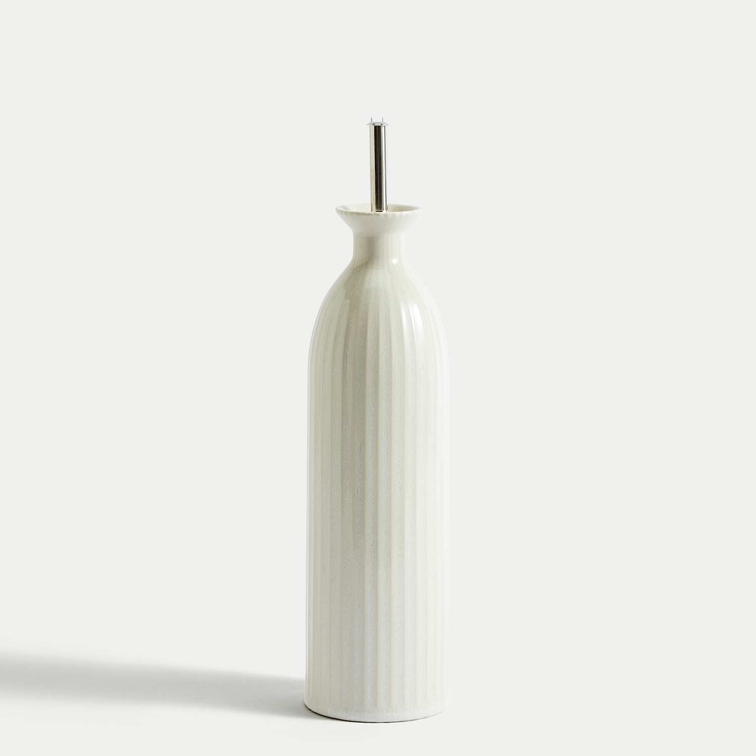 M&S Ribbed Oil & Vinegar Pourer - Cream C
