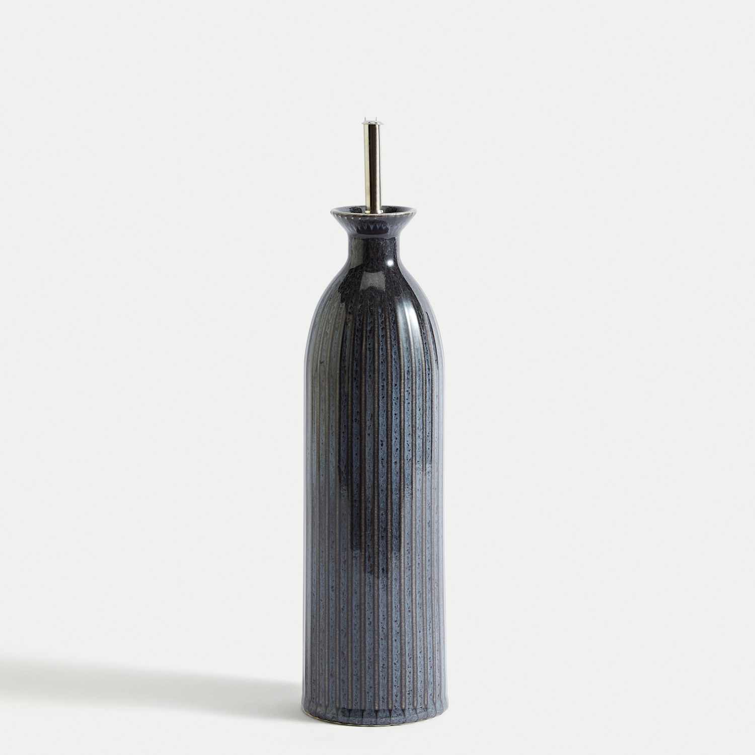 M&S Ribbed Oil & Vinegar Pourer - Charcoal