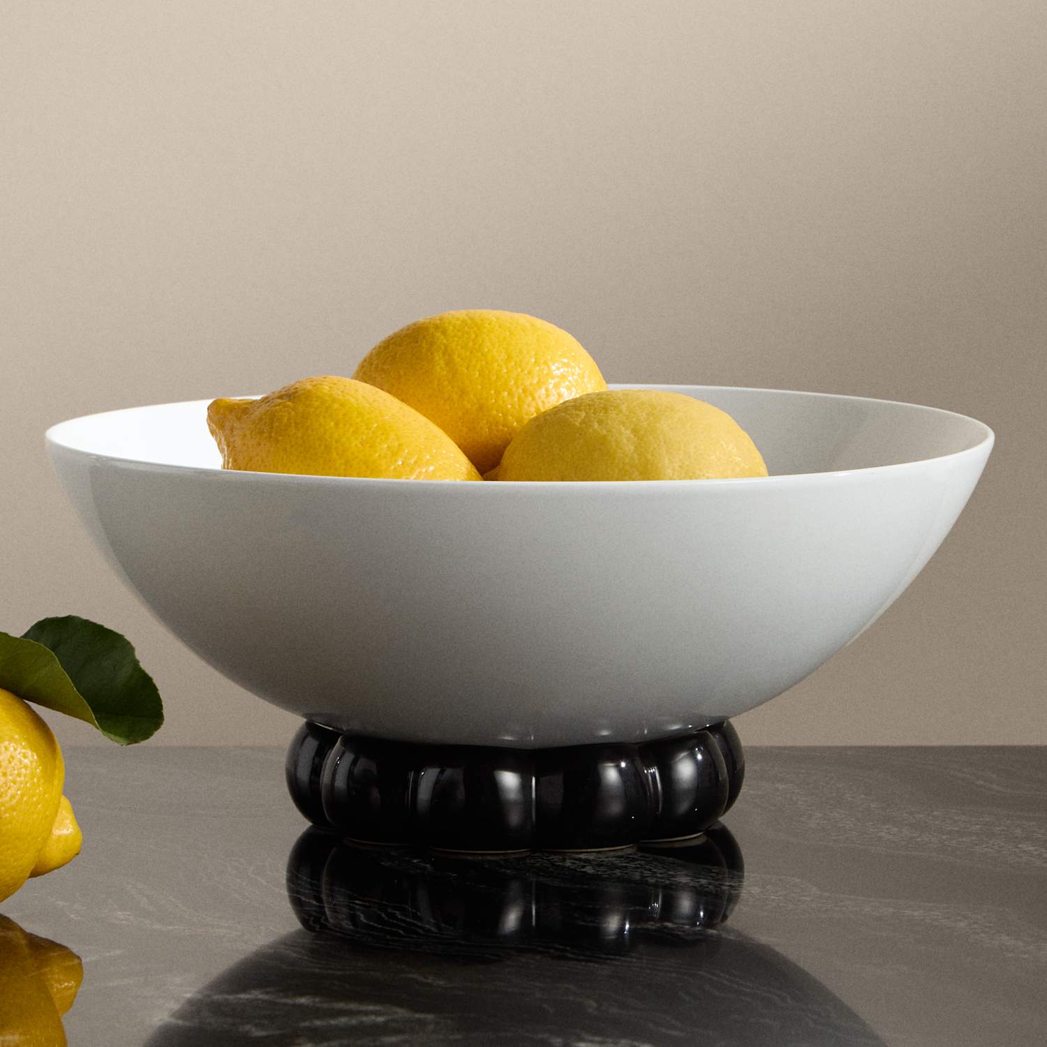 M&S X Kelly Hoppen Footed Fruit Bowl - White